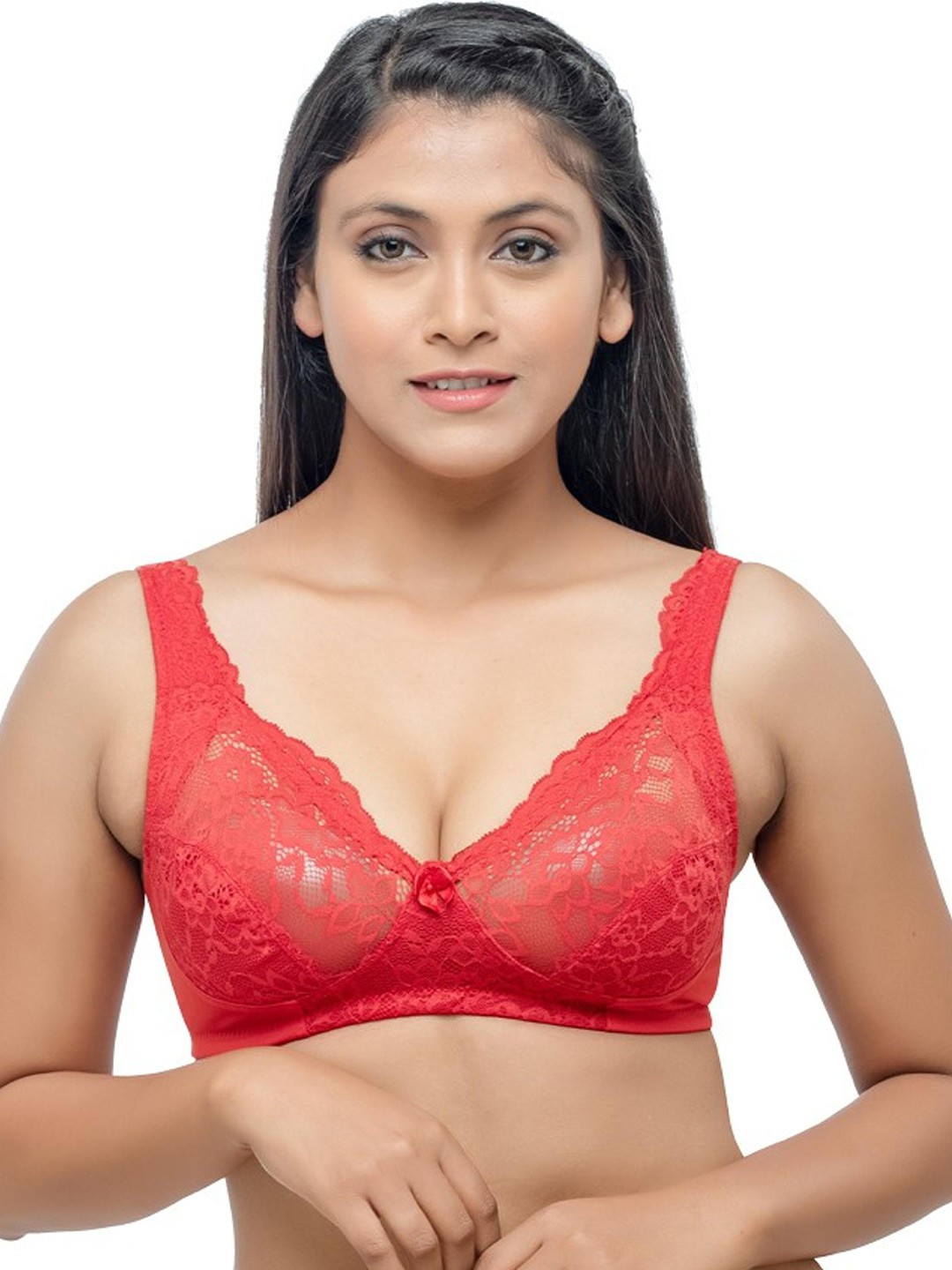 

Lovable Non Padded Non-Wired Cotton Bra Full Coverage With All Day Comfort, Red