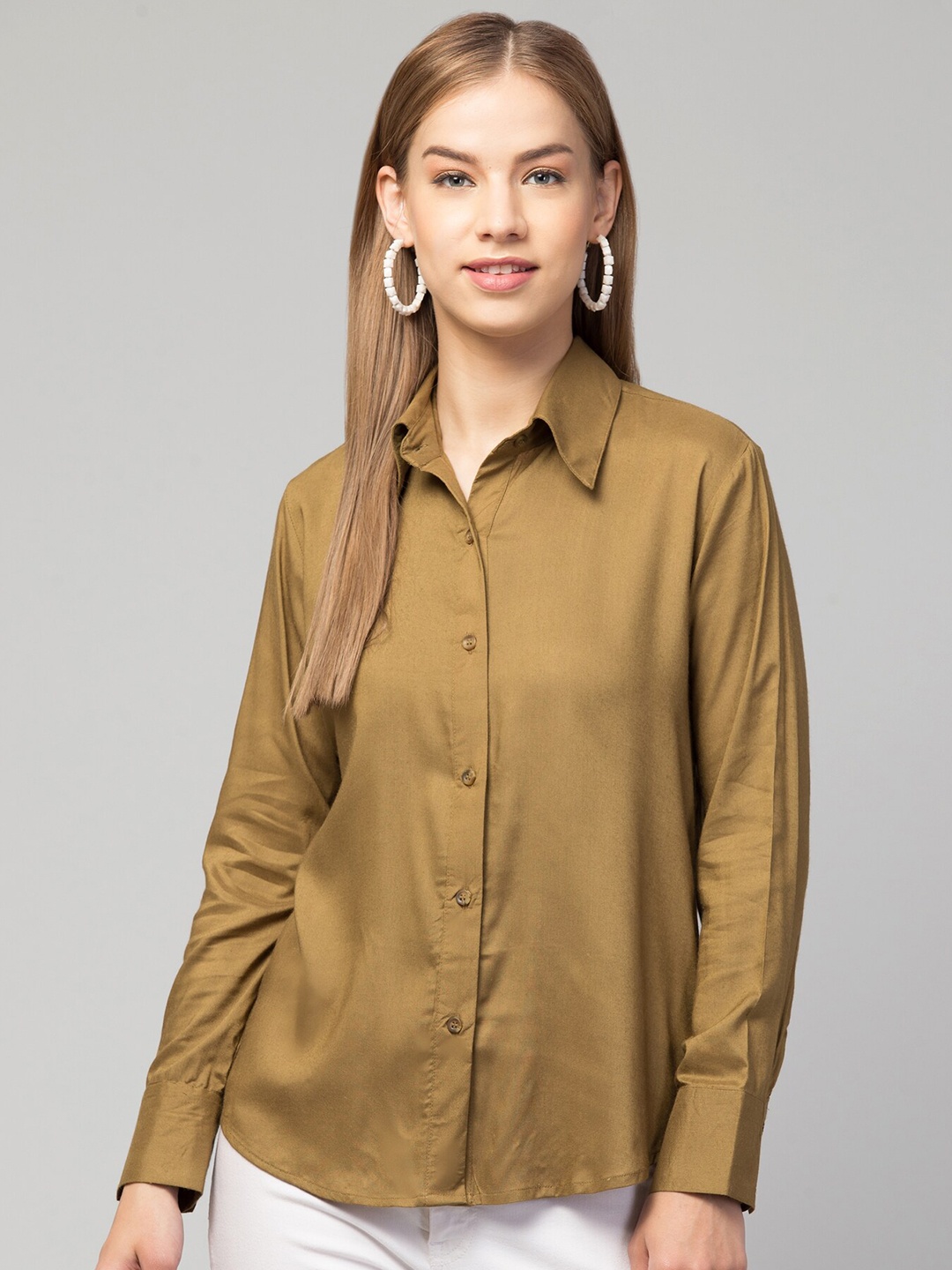 

Chemistry Spread Collar Formal Shirt, Khaki