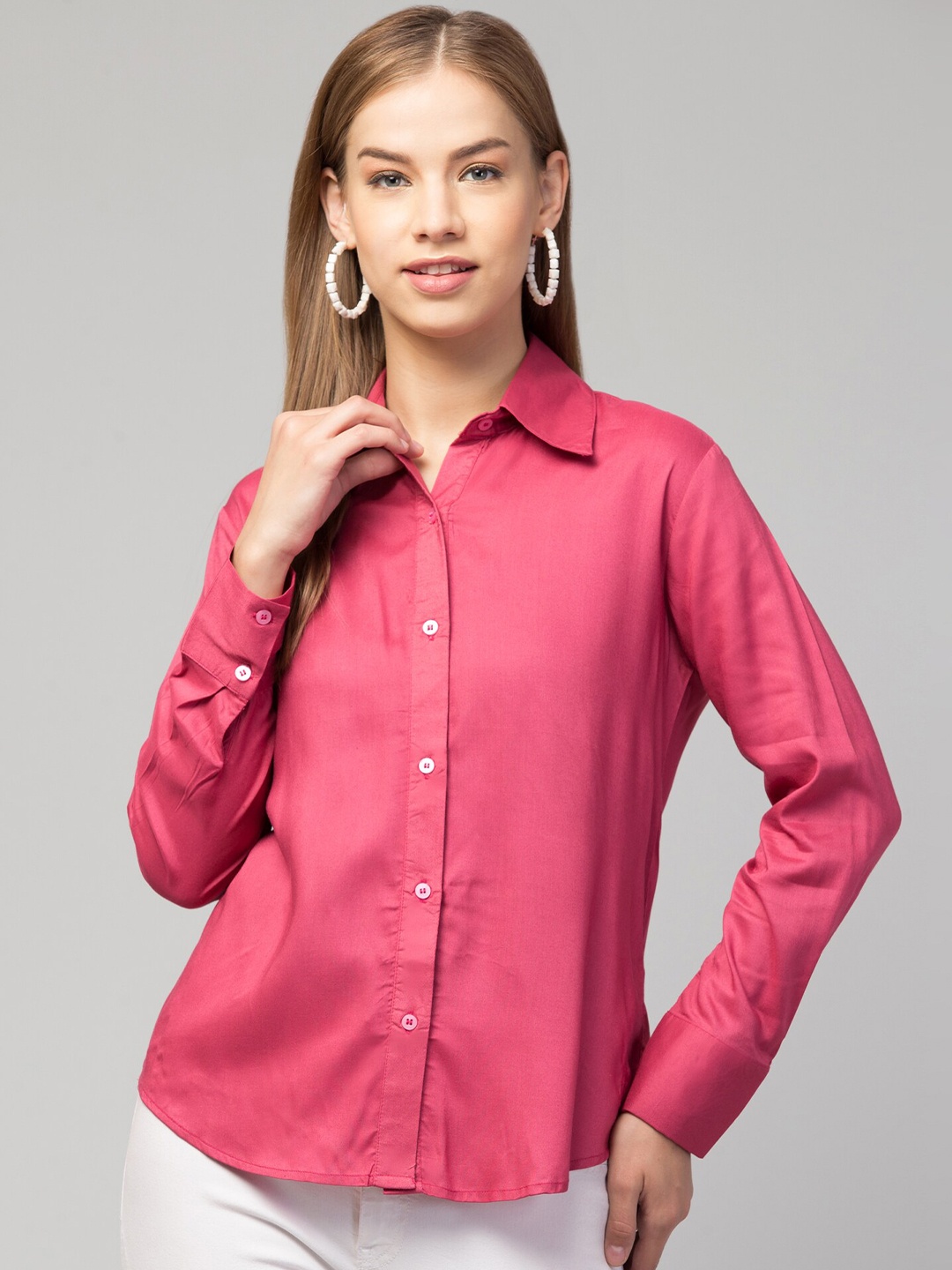 

Chemistry Spread Collar Formal Shirt, Fuchsia