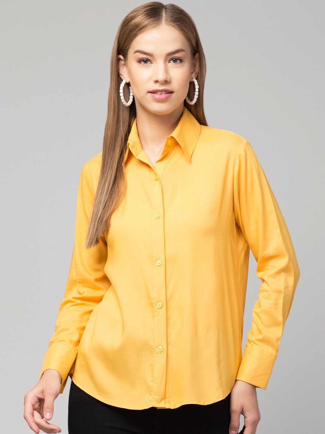 

Chemistry Spread Collar Formal Shirt, Yellow