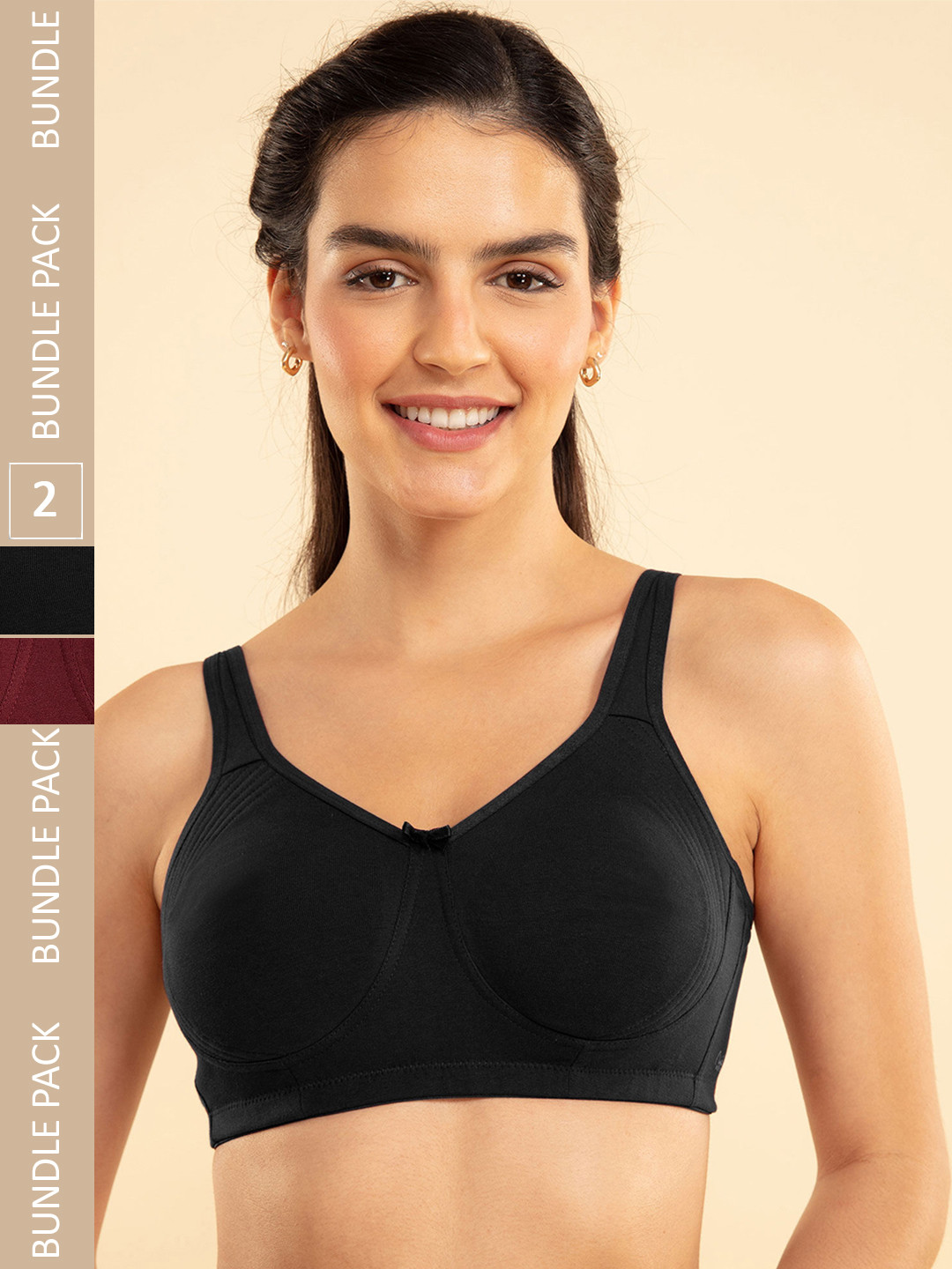 

Nykd Encircled Full Coverage Non Padded Non wired T-shirt Bra - NYB169PO2, Black