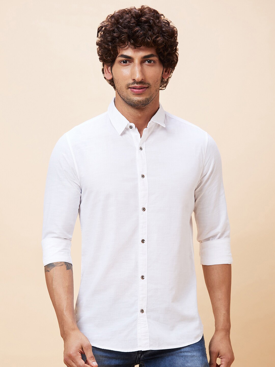 

Globus Comfort Opaque Pure Cotton Casual Shirt, White