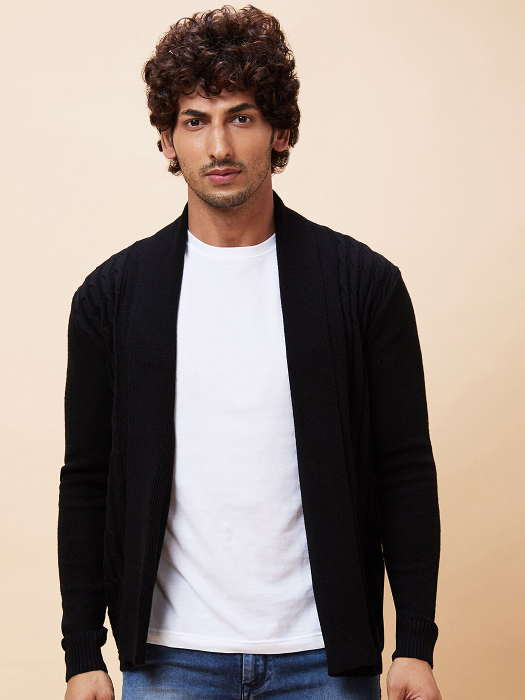

Globus Open Front Acrylic Cardigan, Black