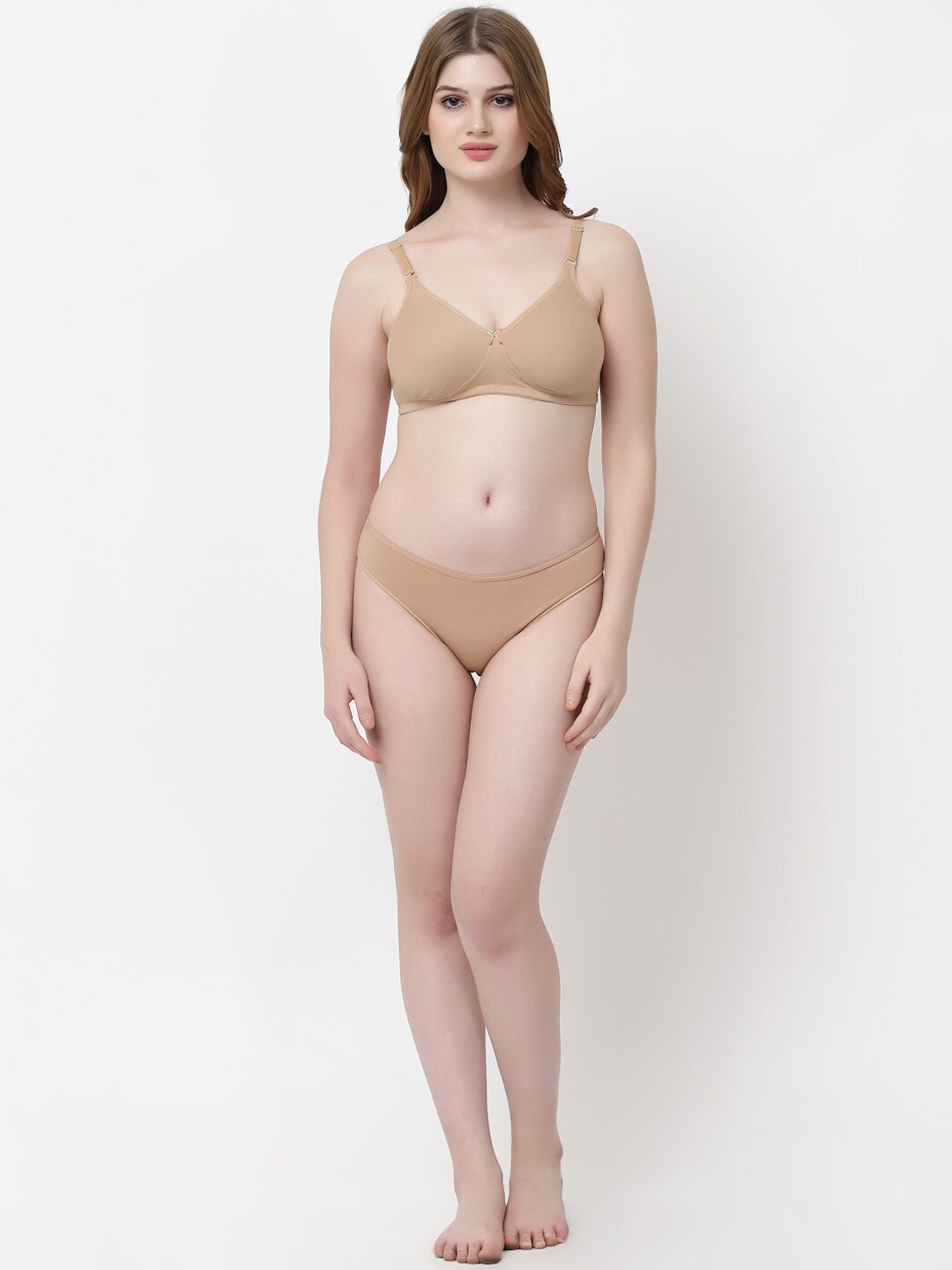

Inner Sense Antimicrobial Seamless Bikini Lingerie Set ISBP100_IMP004, Beige