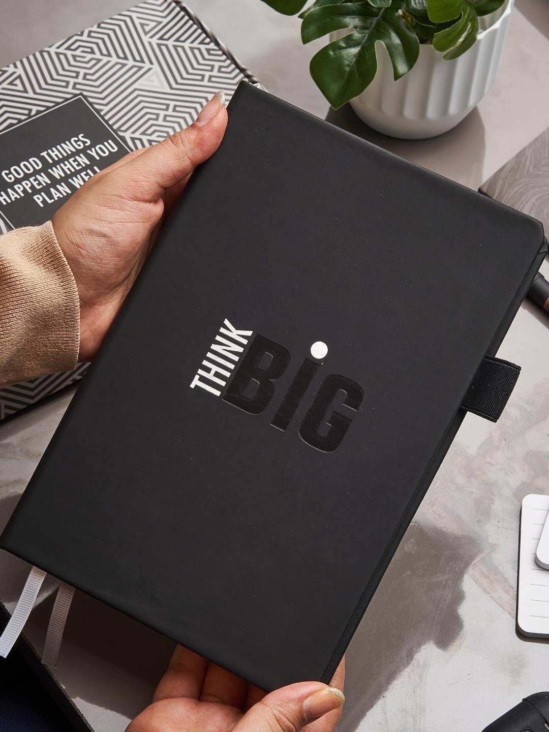 

Doodle A5 Vegan Leather Hard Bound Productivity Planner, Black