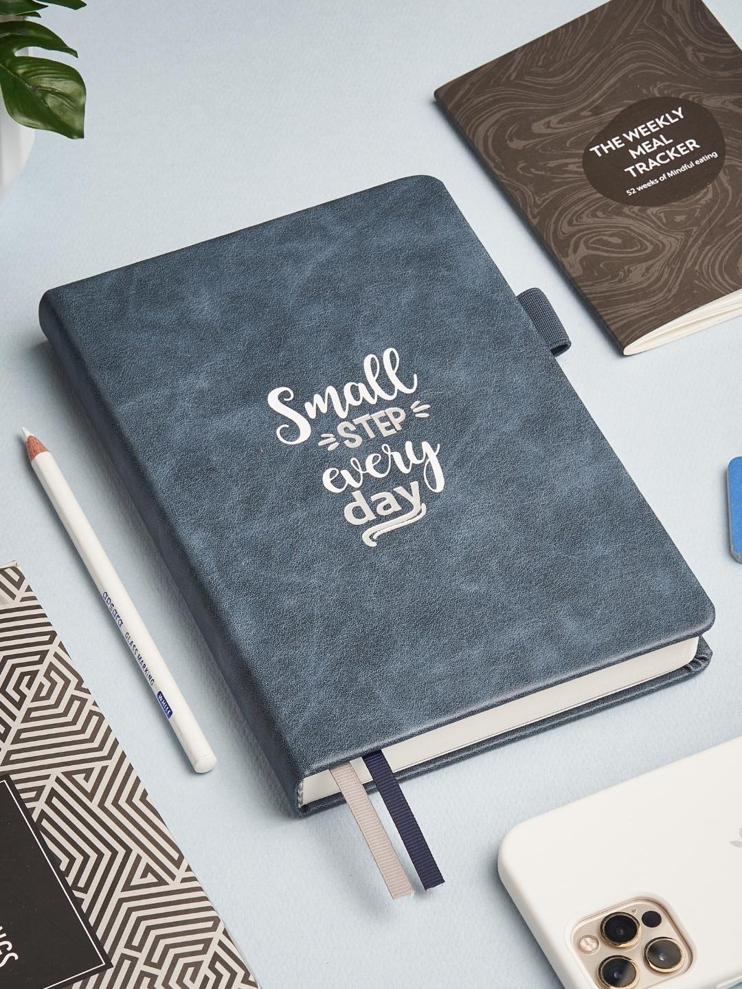 

Doodle A5 Vegan Leather Hard Bound Productivity Planner, Blue