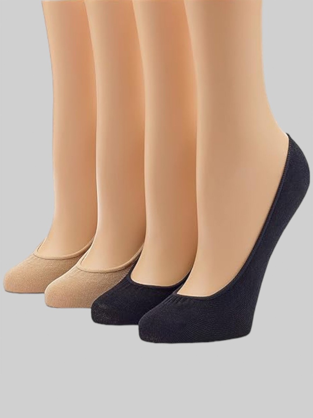 

PLUMBURY Women Pack Of 2 Shoe Liners, Beige