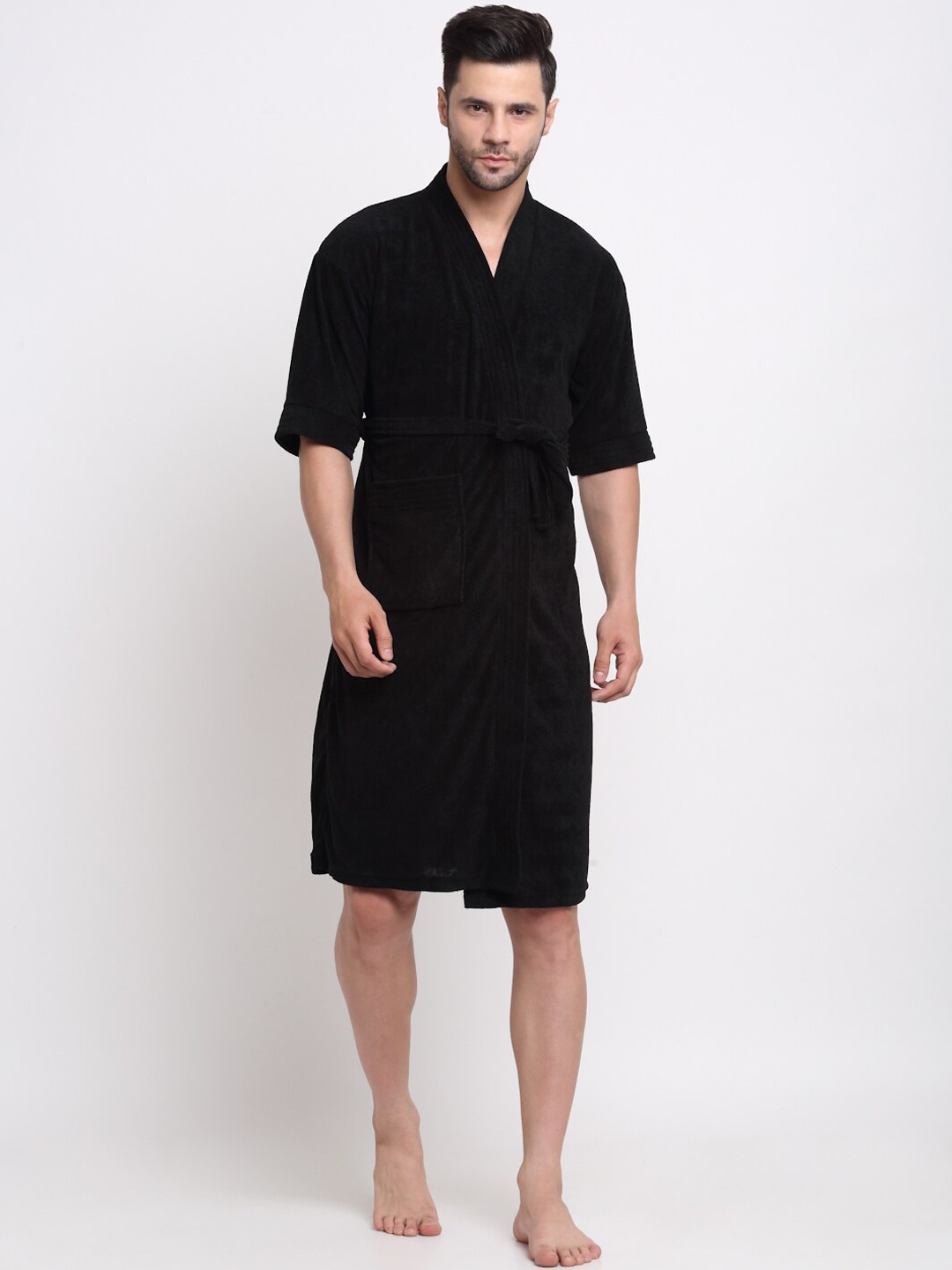 

Creeva Everyday Belted Terry Bathrobe, Black