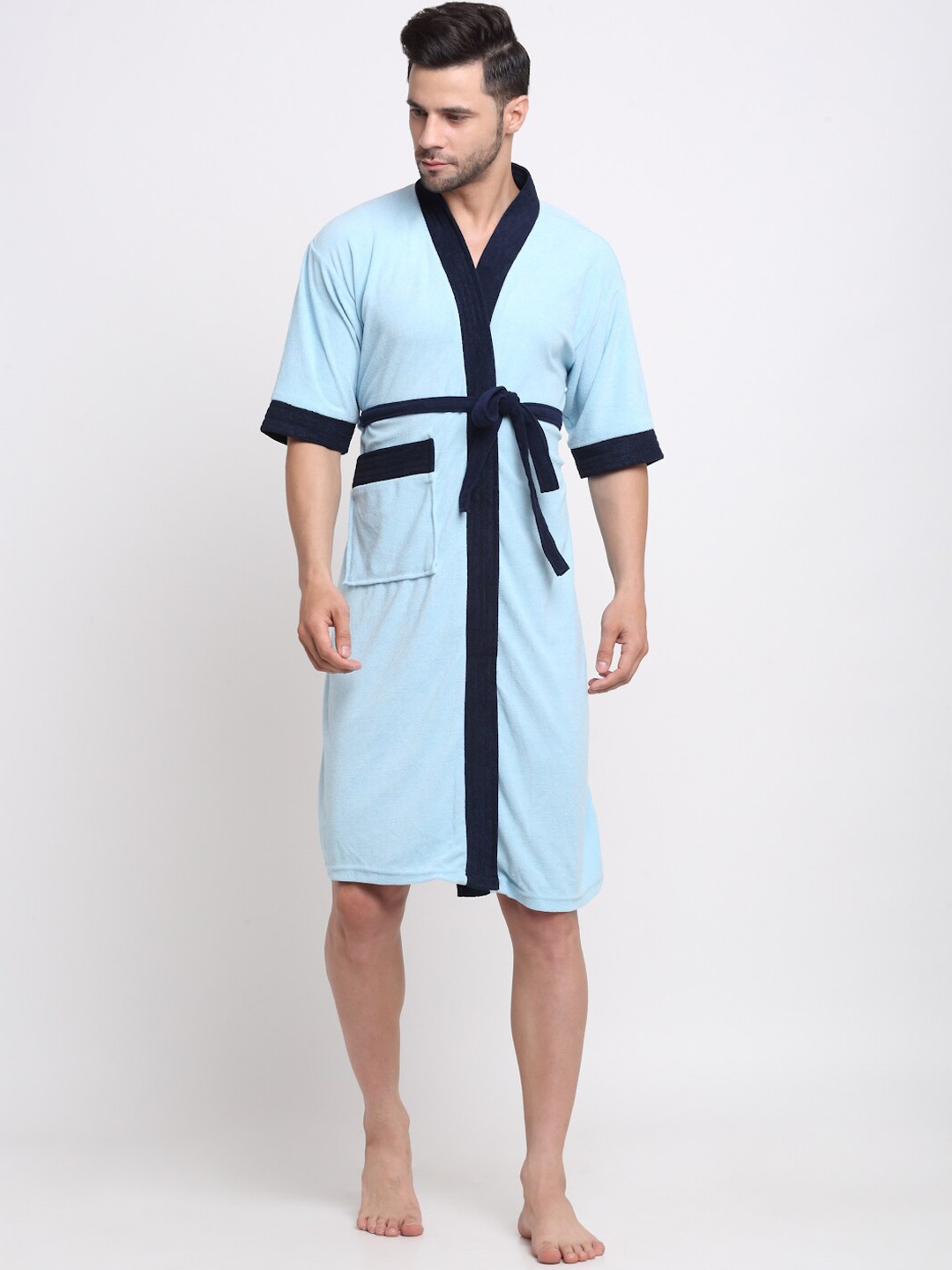 

Creeva Everyday Belted Terry Bathrobe, Navy blue