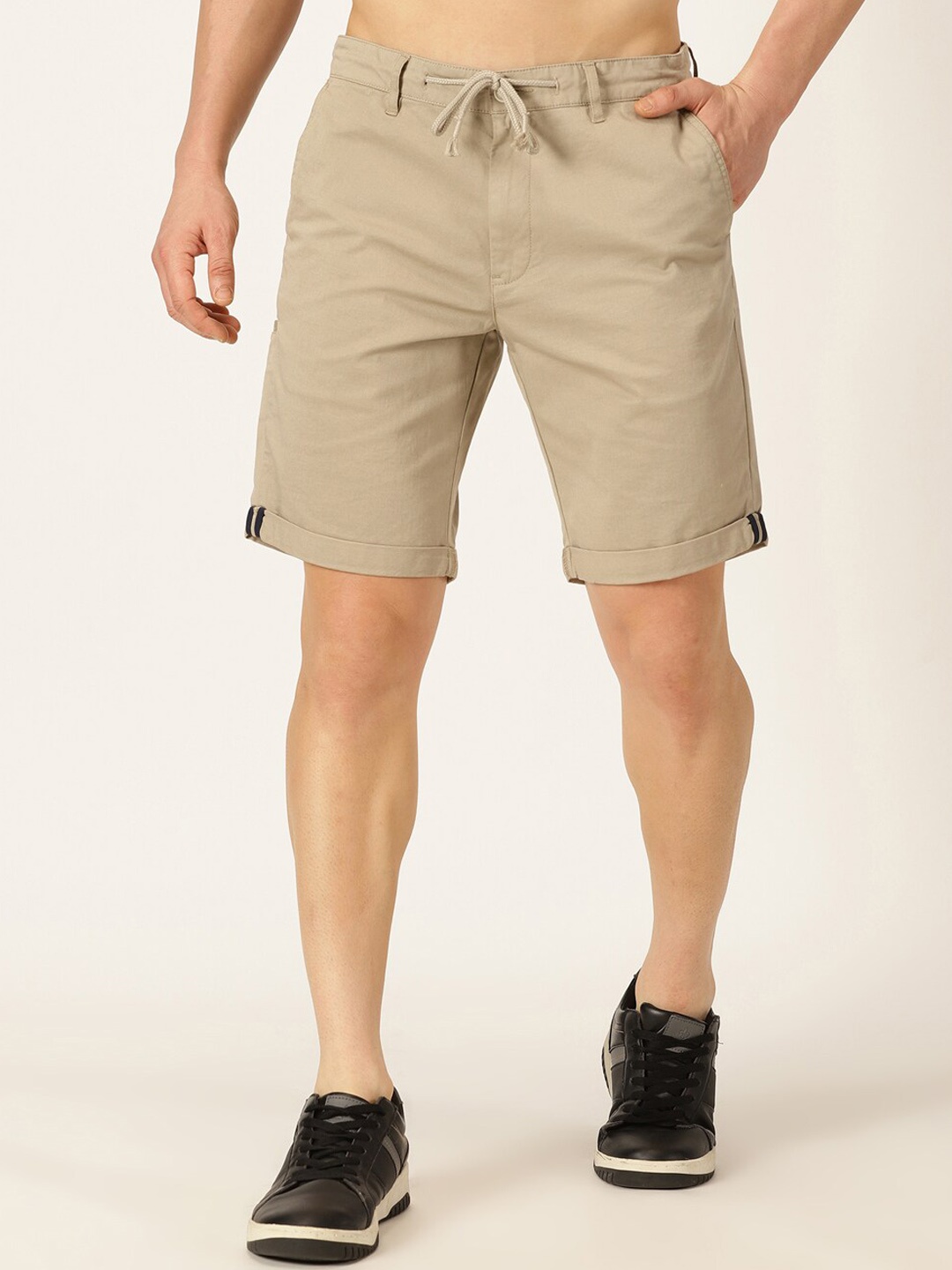 

Mast & Harbour Men Mid Rise Chino Shorts, Beige