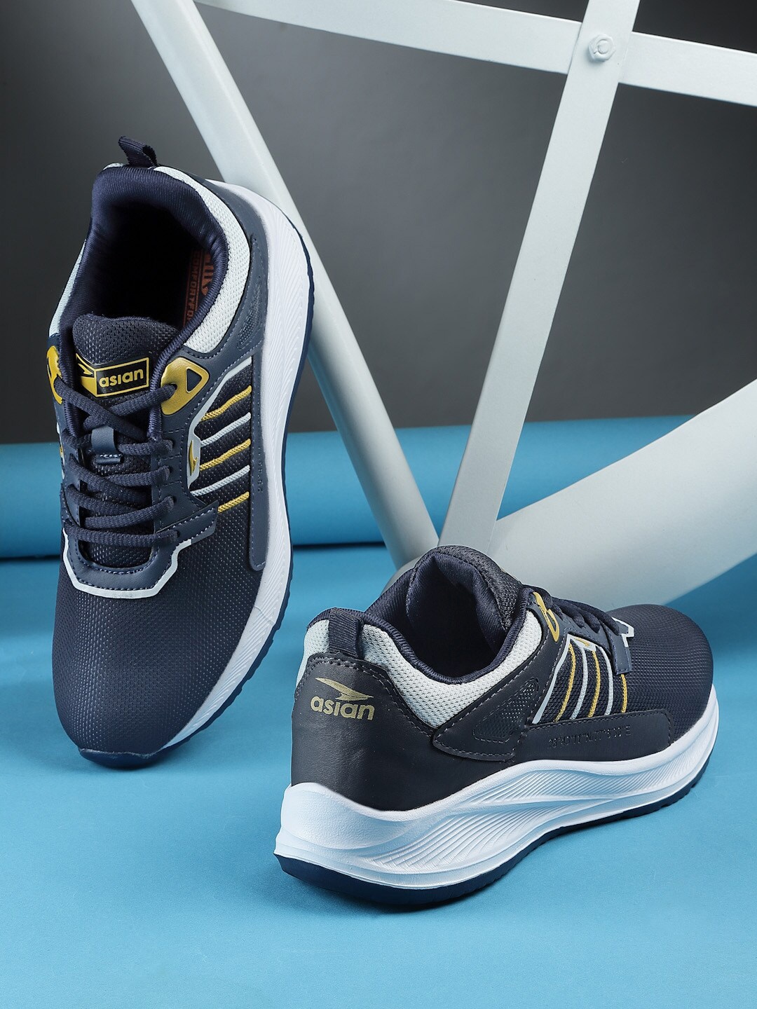 

ASIAN Men TURBO-05 Mesh Running Shoes, Navy blue