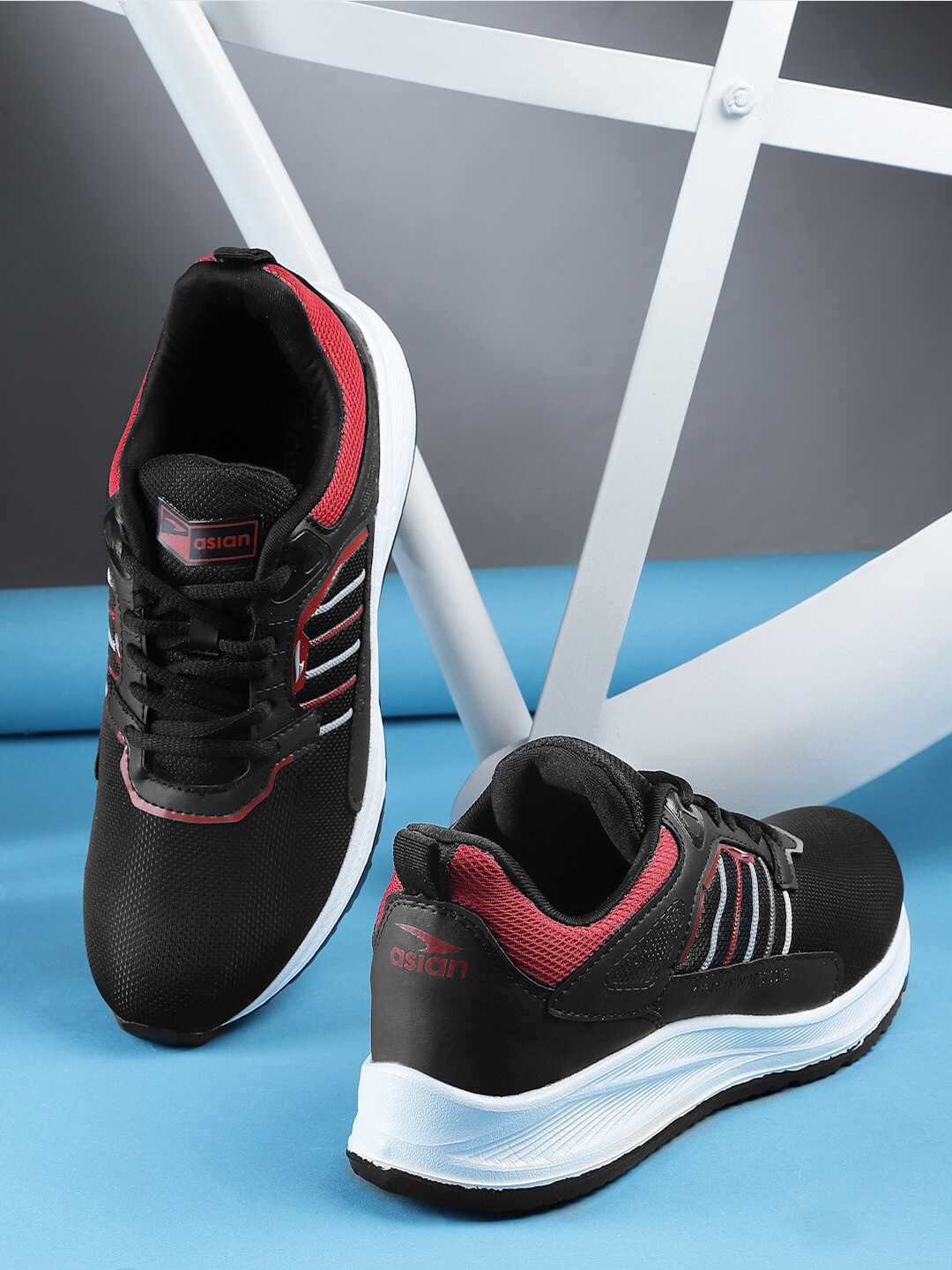 

ASIAN Men TURBO-05 Mesh Running Shoes, Black