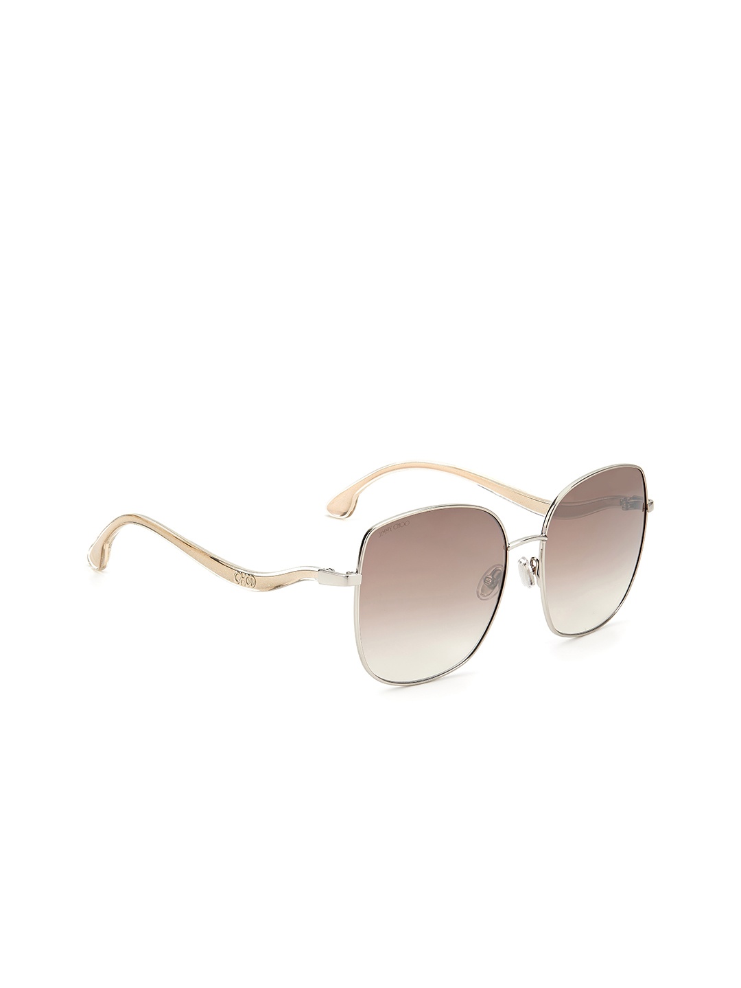 

Jimmy Choo Women Rectangle Sunglasses With UV Protected Lens 2027353YG60NQ, Silver