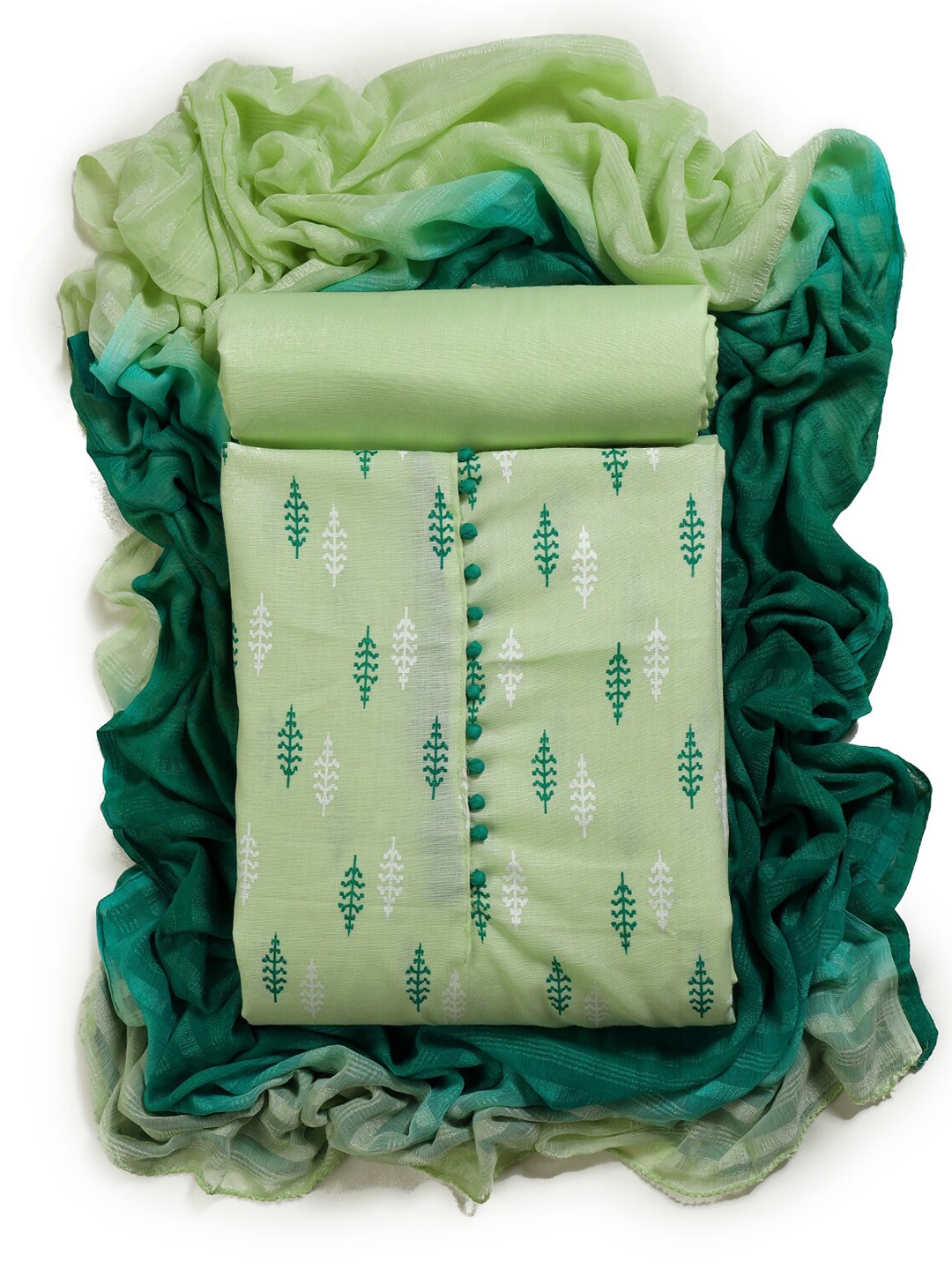 

Sun Fashion And Lifestyle Woven Design Unstitched Dress Material, Lime green