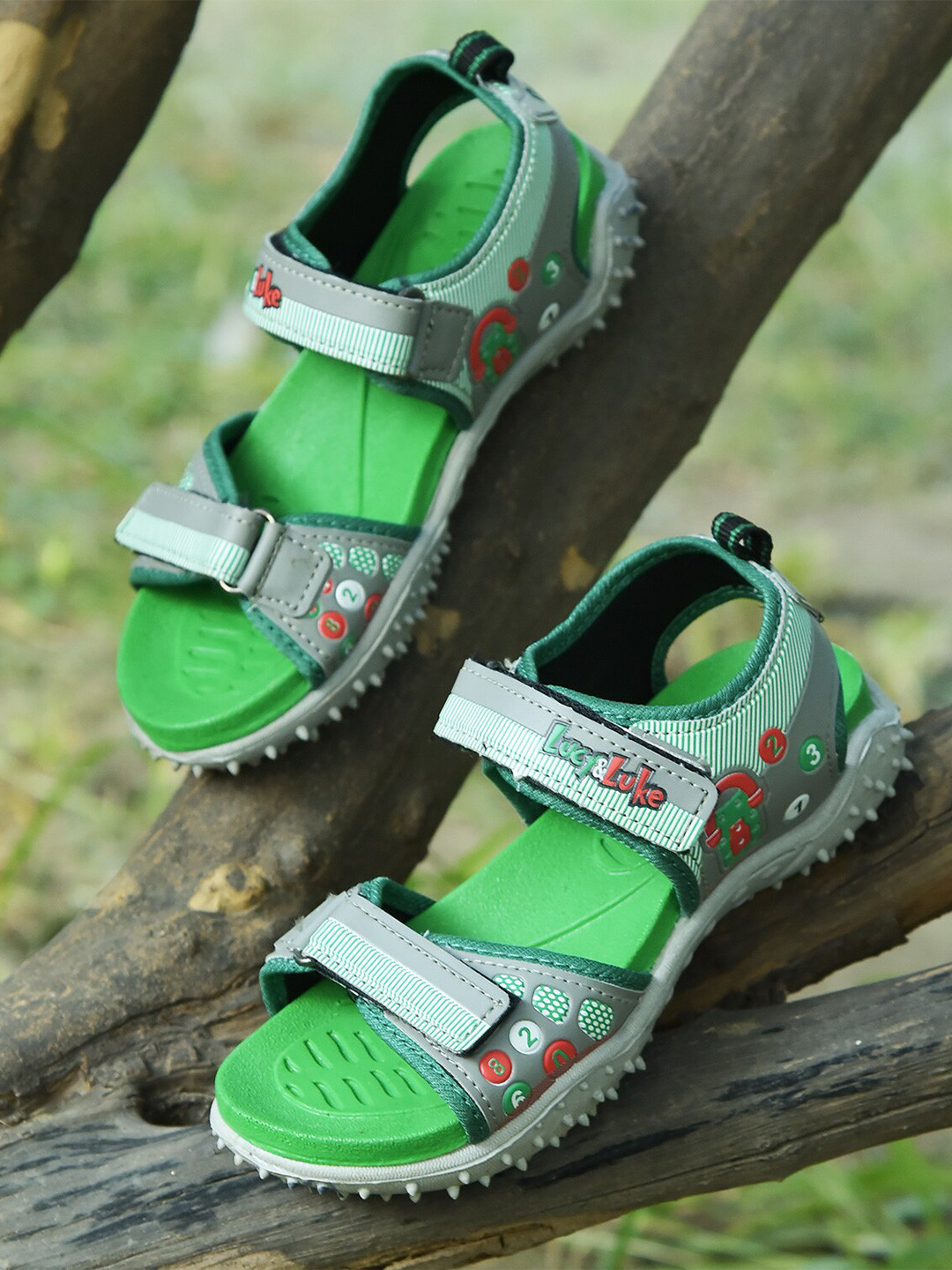 

Liberty Kids Printed Sports Sandals With Velcro Closure, Green