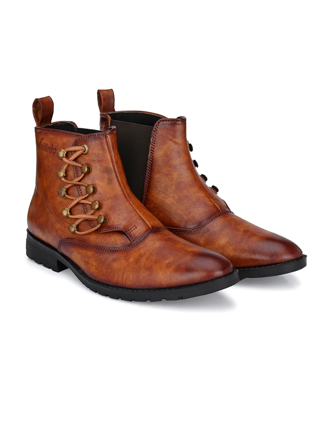 

Vellinto Men Heeled Chelsea Boots, Tan