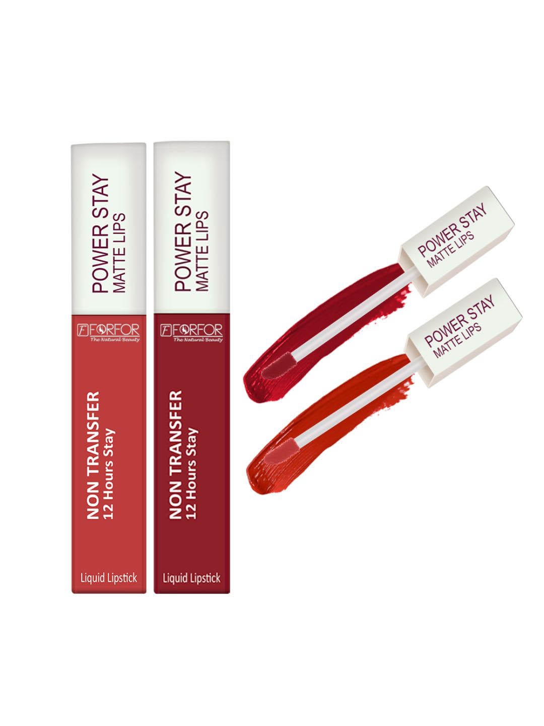 

FORFOR Set Of 2 Power Stay Liquid Matte Lipsticks - Candy Red 01 & Peppy Red 22