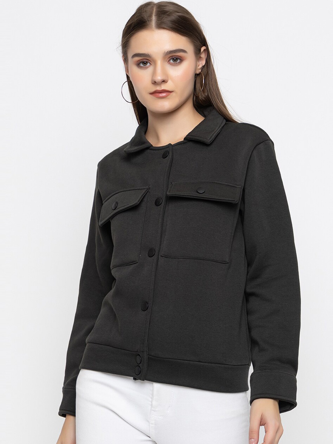 KEPA Spraed Collar Fleece Tailored Jacket, Olive
