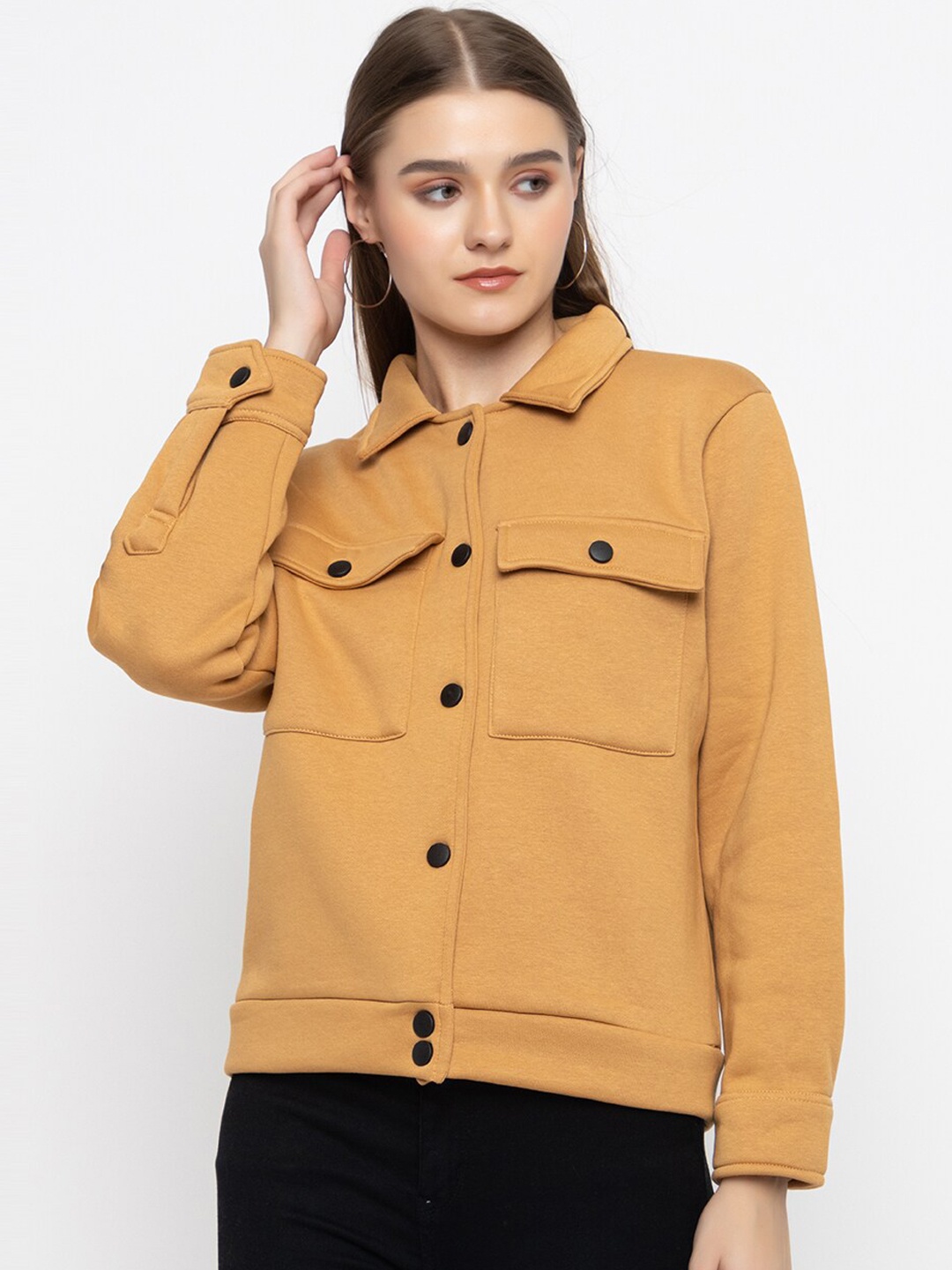 

KEPA Spread Collar Fleece Tailored Jacket, Camel brown