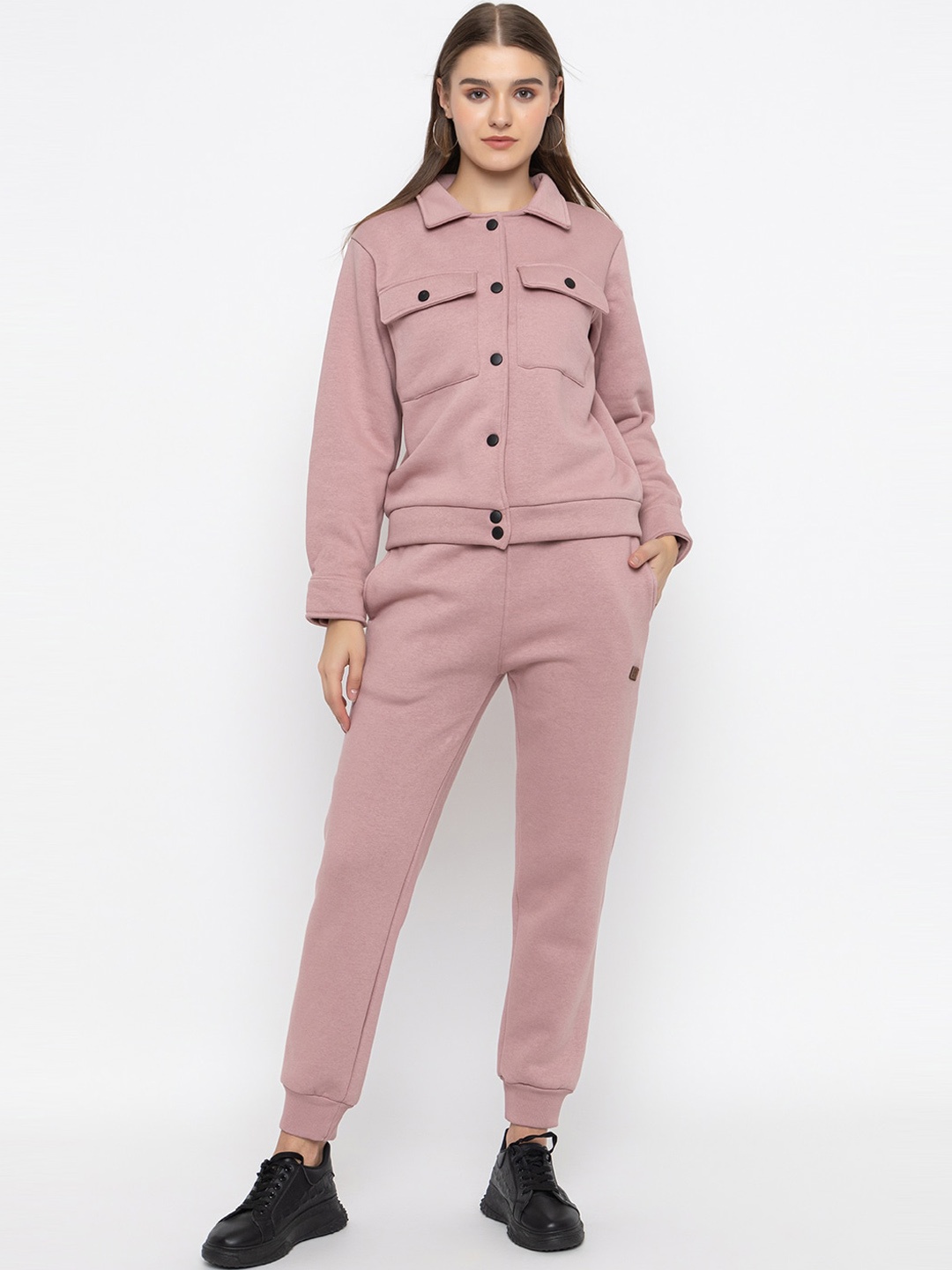 

KEPA Shirt Collar Long Sleeves Co-Ords, Pink