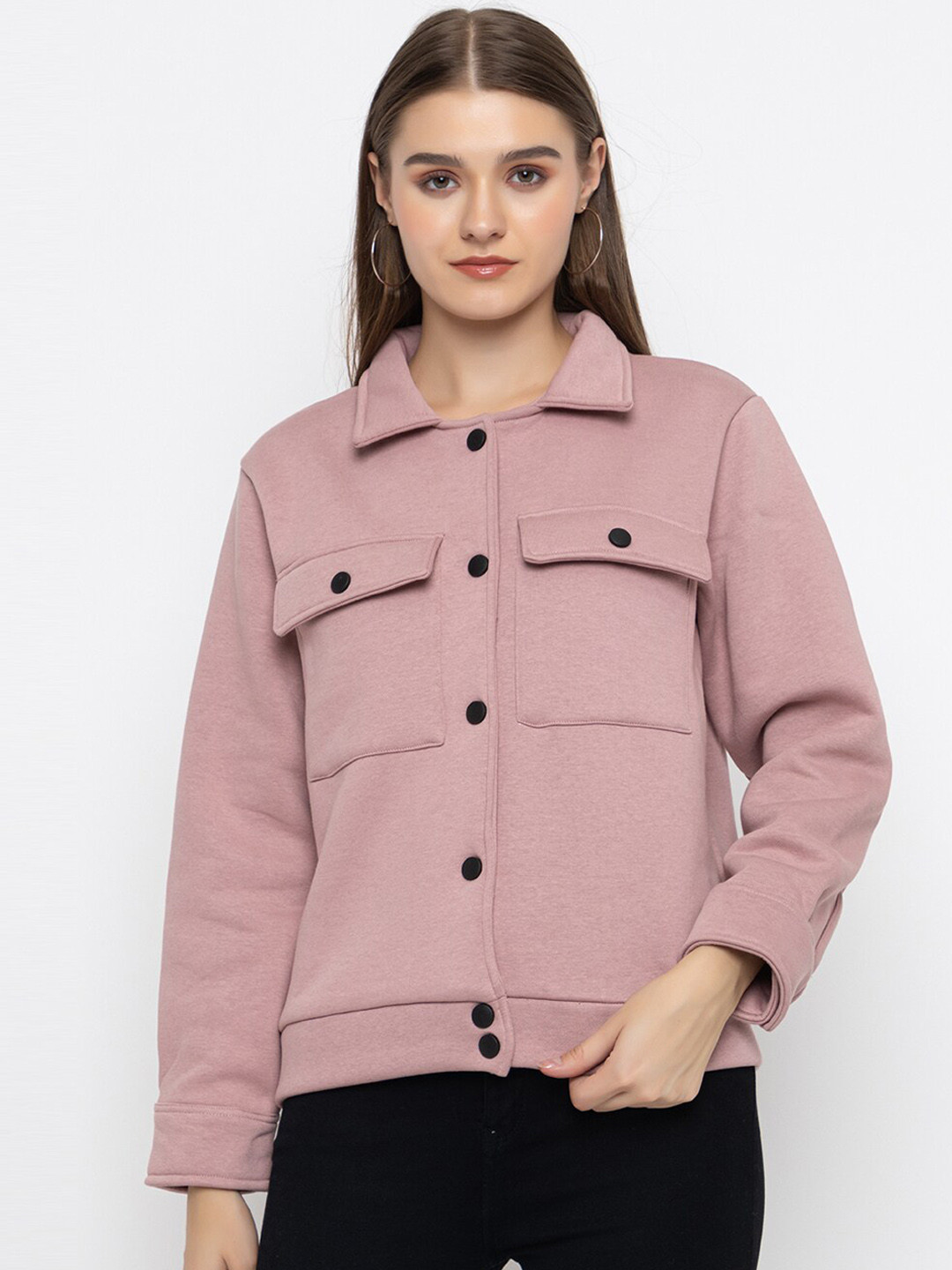 

KEPA Spread Collar Fleece Tailored Jacket, Pink