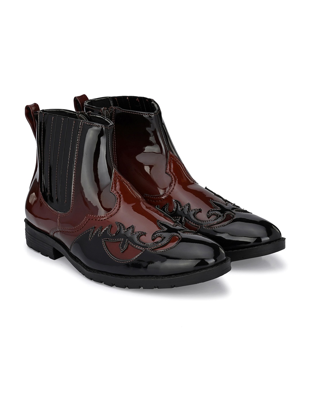 

Vellinto Men Self-designed Casual Shiny Boots, Red