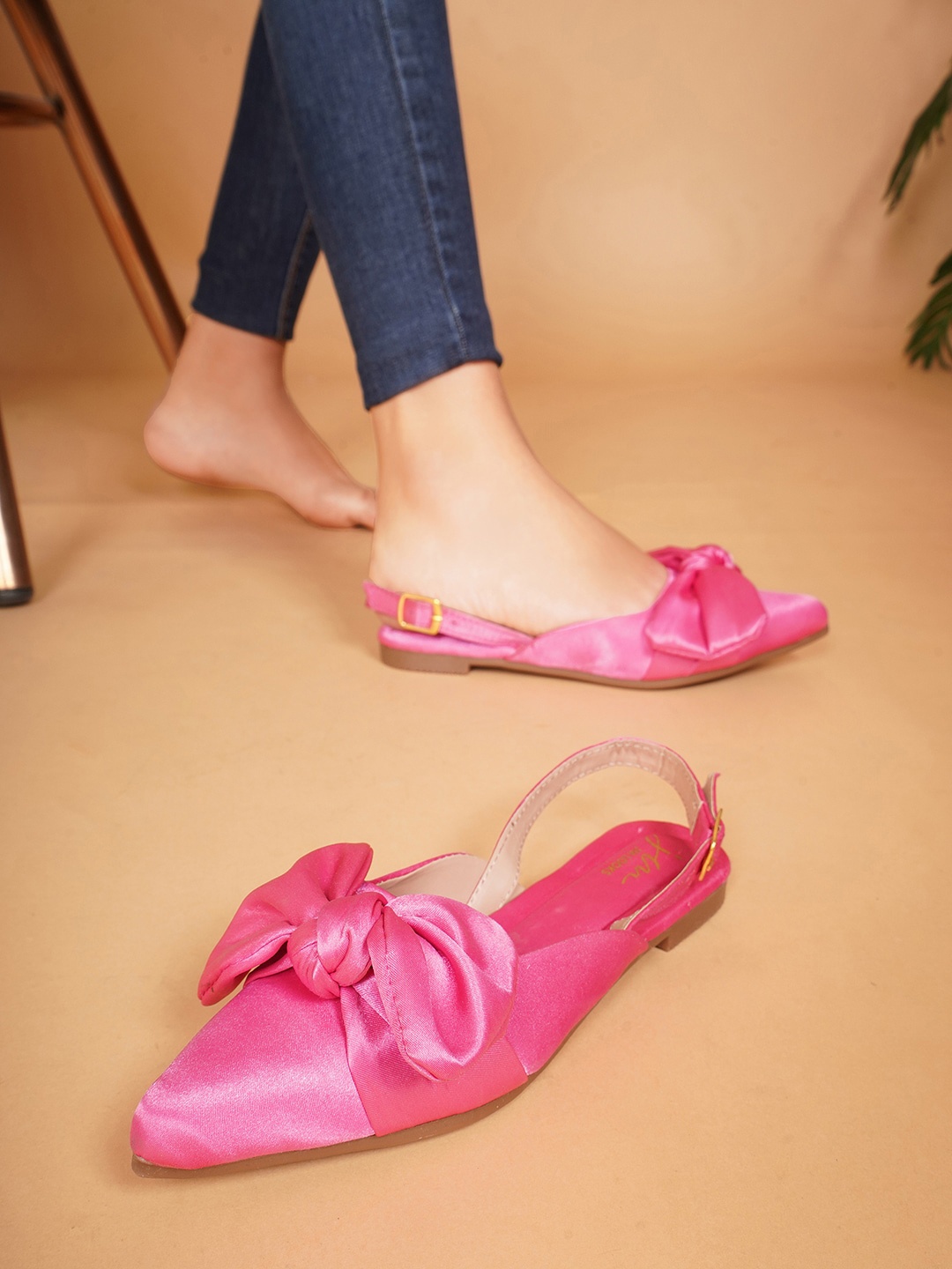 

JM Looks Bows Slingback Ballerinas With Backstrap, Pink