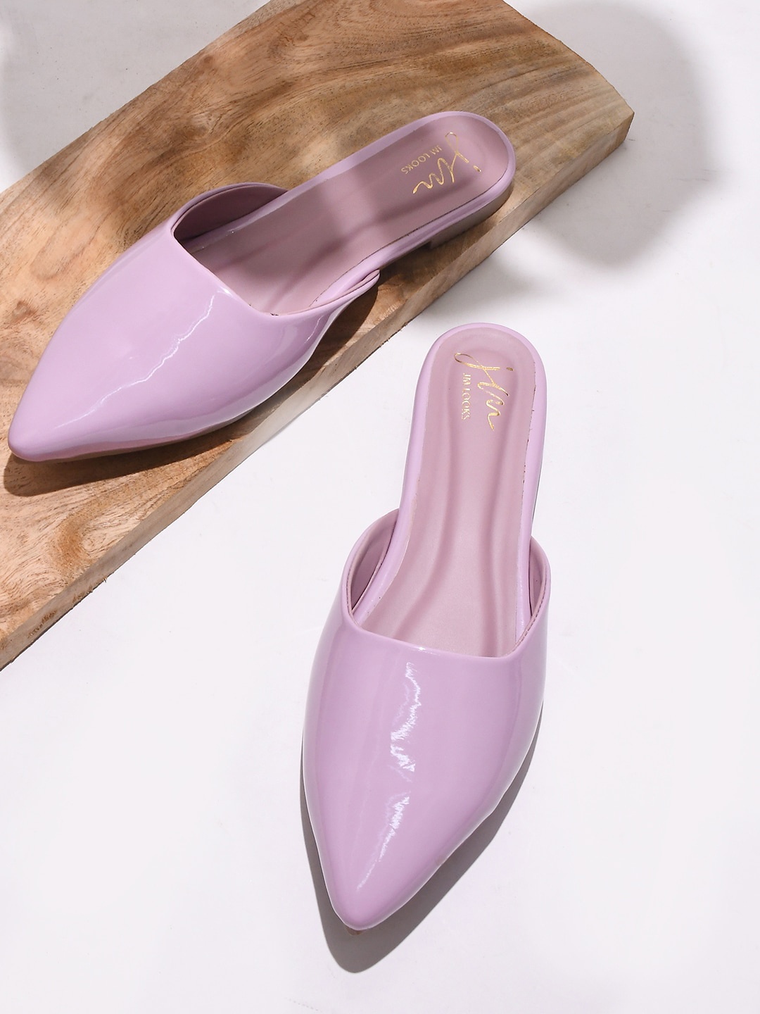 

JM Looks Pointed Toe Mules, Lavender