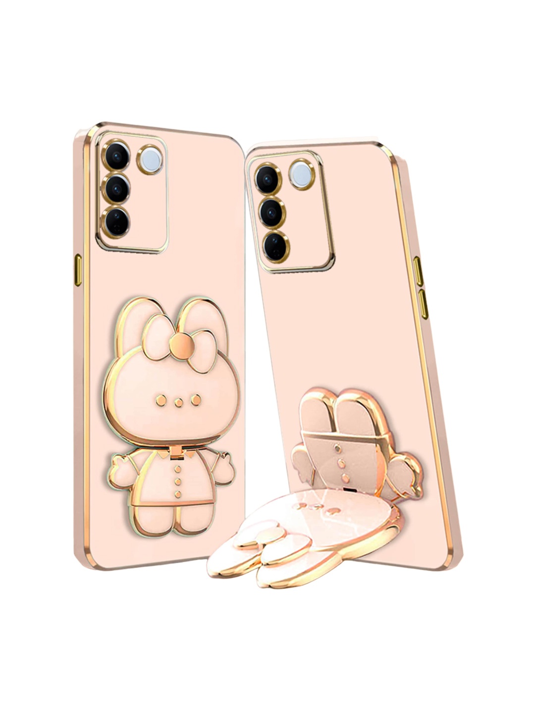 

Karwan Vivo V27 Pro 3D Cat Back Case, Pink