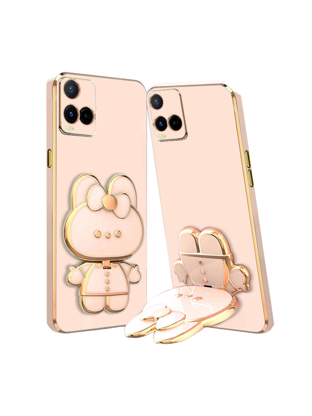 

Karwan Vivo Y21 3D Cat Back Case, Peach