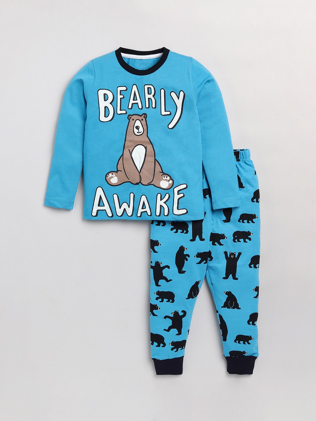 

YK Girls Graphic Printed Night Suit, Blue