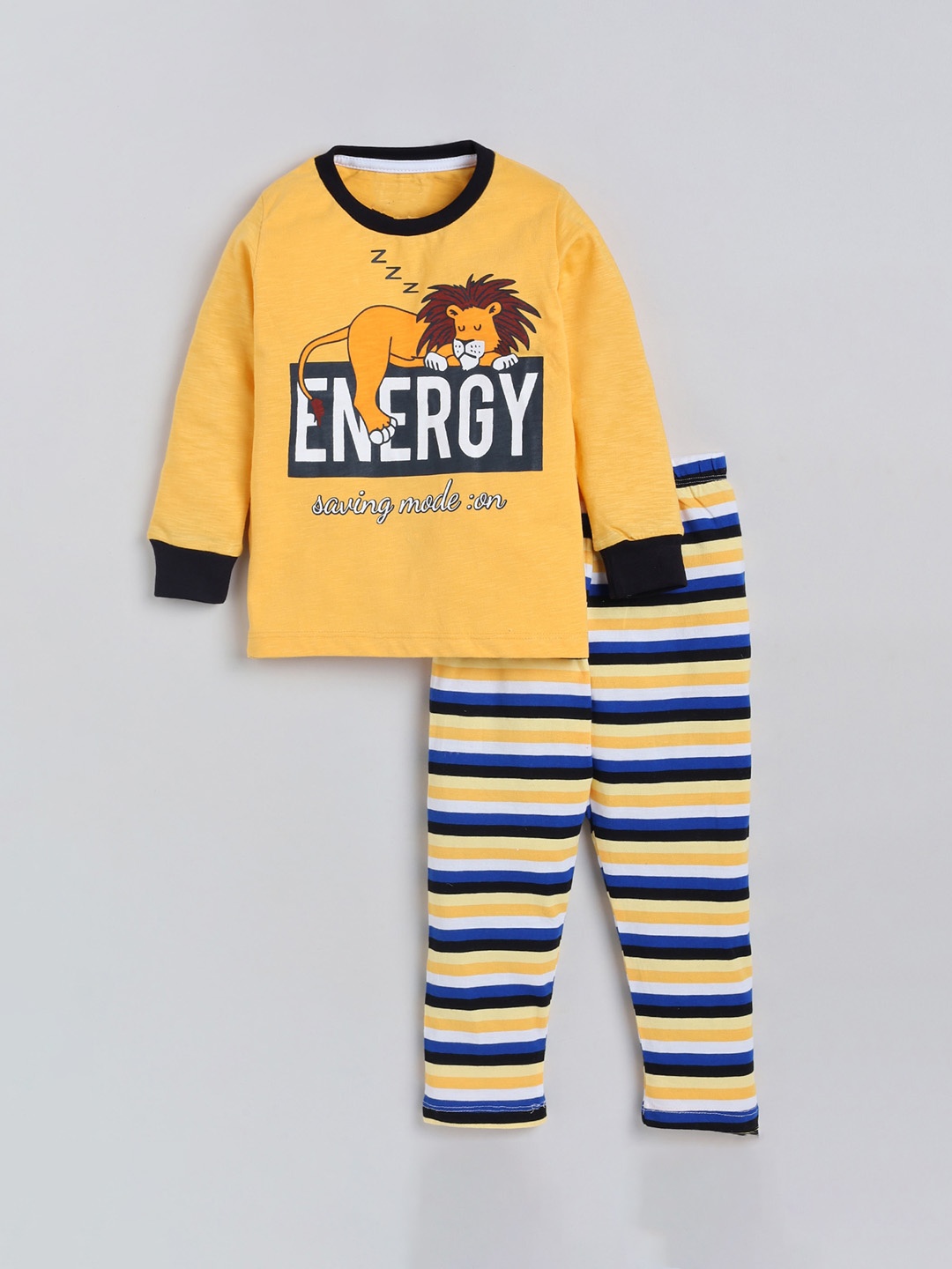 

YK Boys Graphic Printed Night suit, Yellow