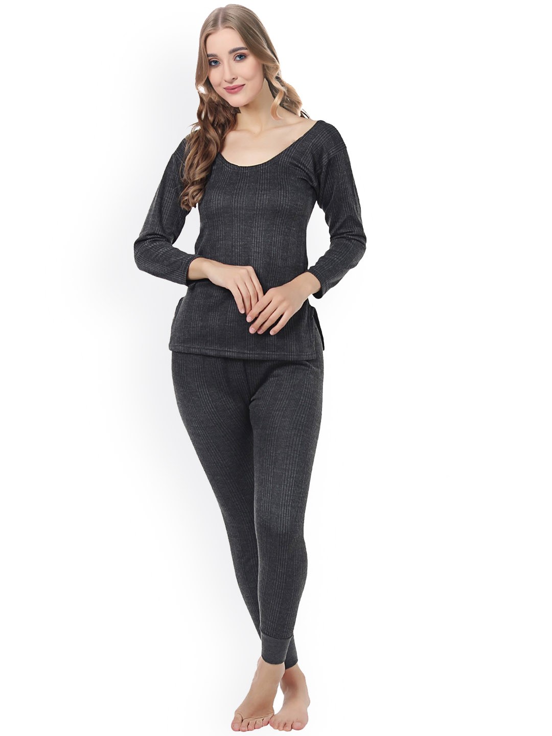 

Boleem Ribbed Acrylic Thermal Set, Grey