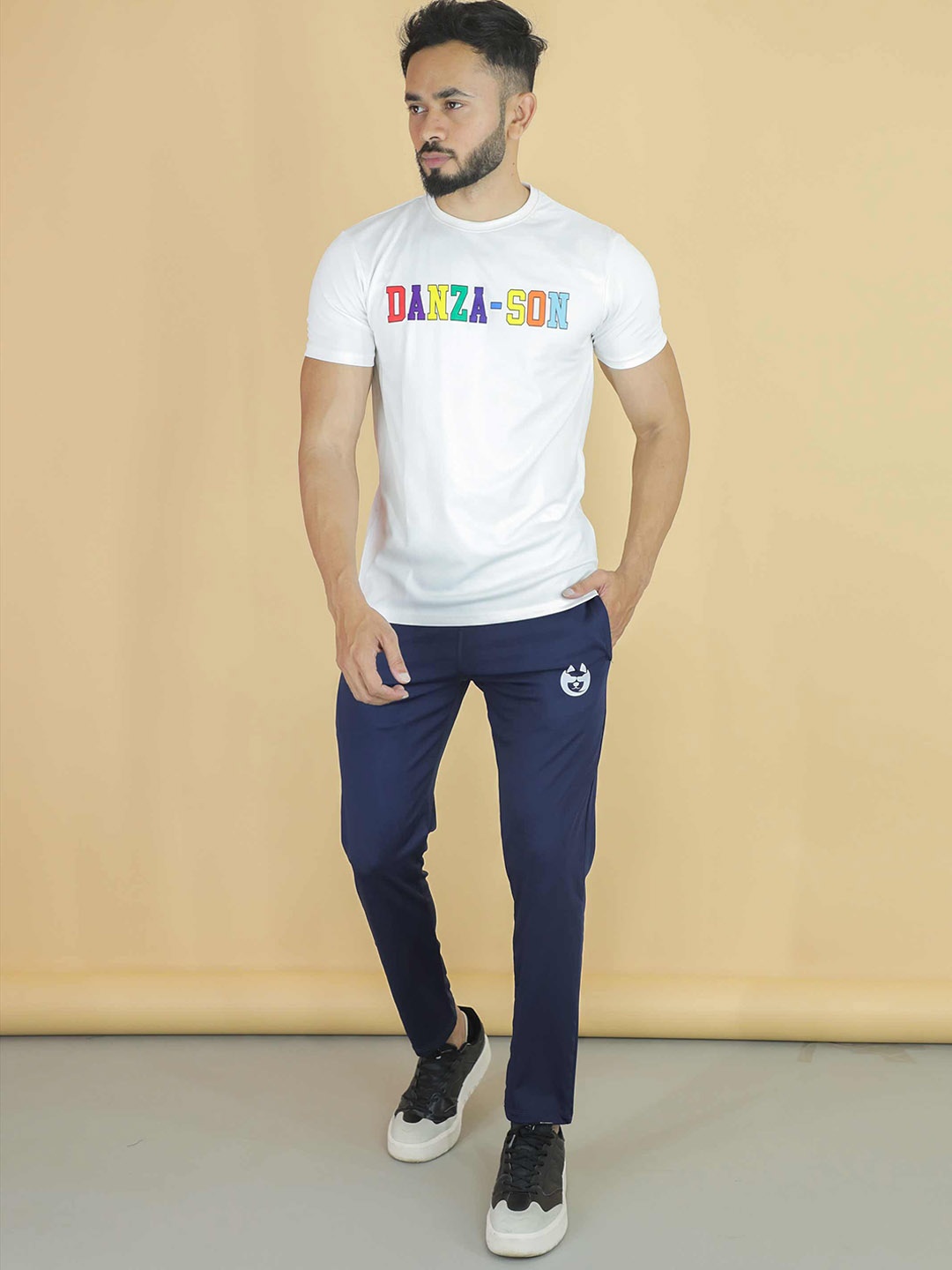 

DANZA-SON Typography Printed Tracksuits, White