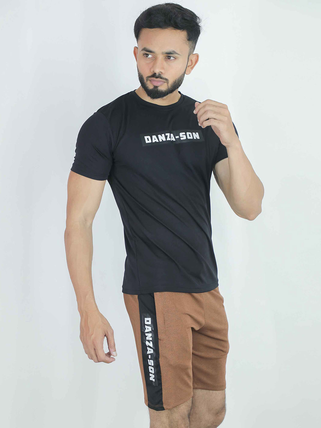 

DANZA-SON Typography Printed Tracksuit, Black