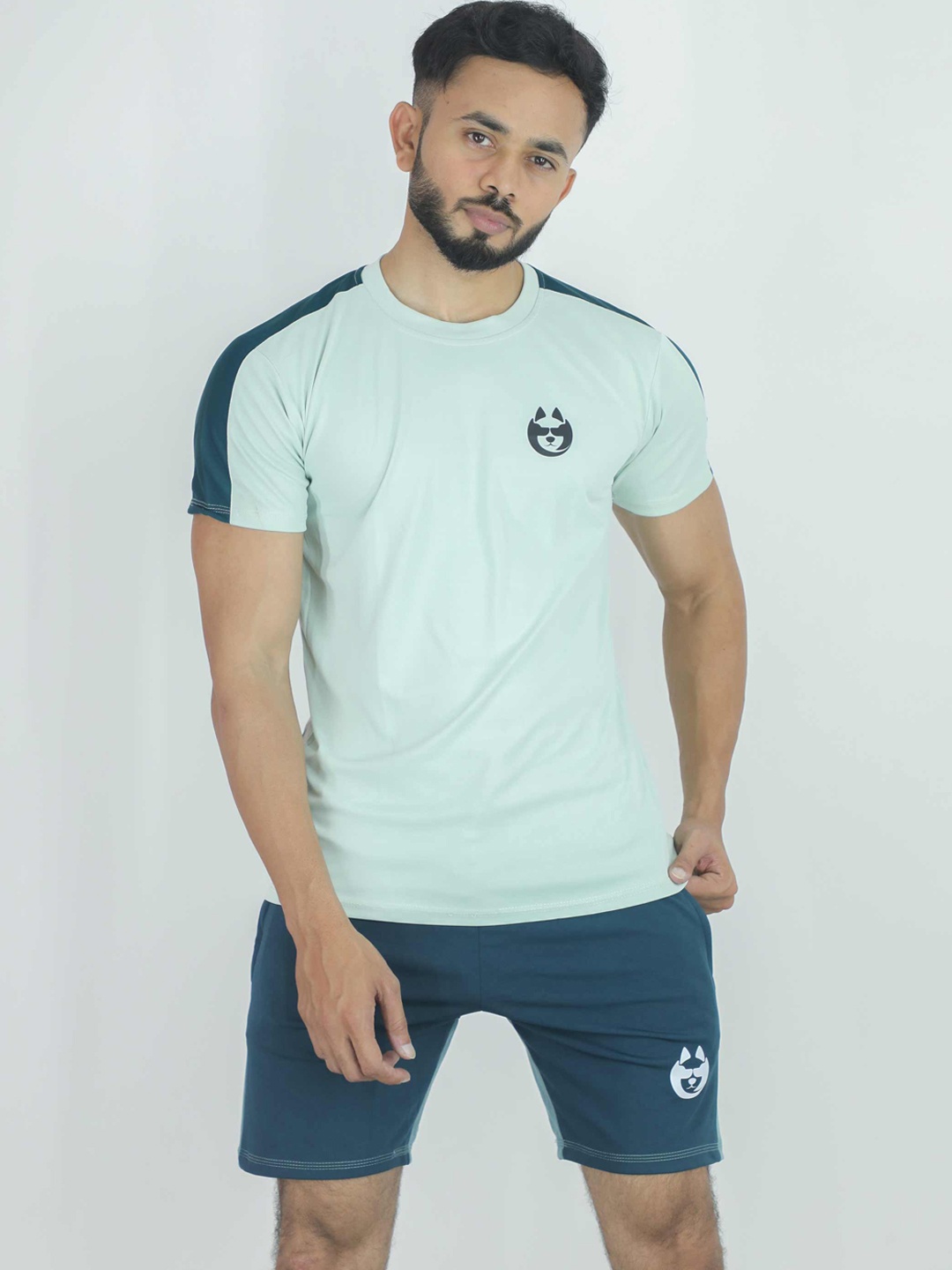

DANZA-SON Round Neck Mid Rise Tracksuits, Teal