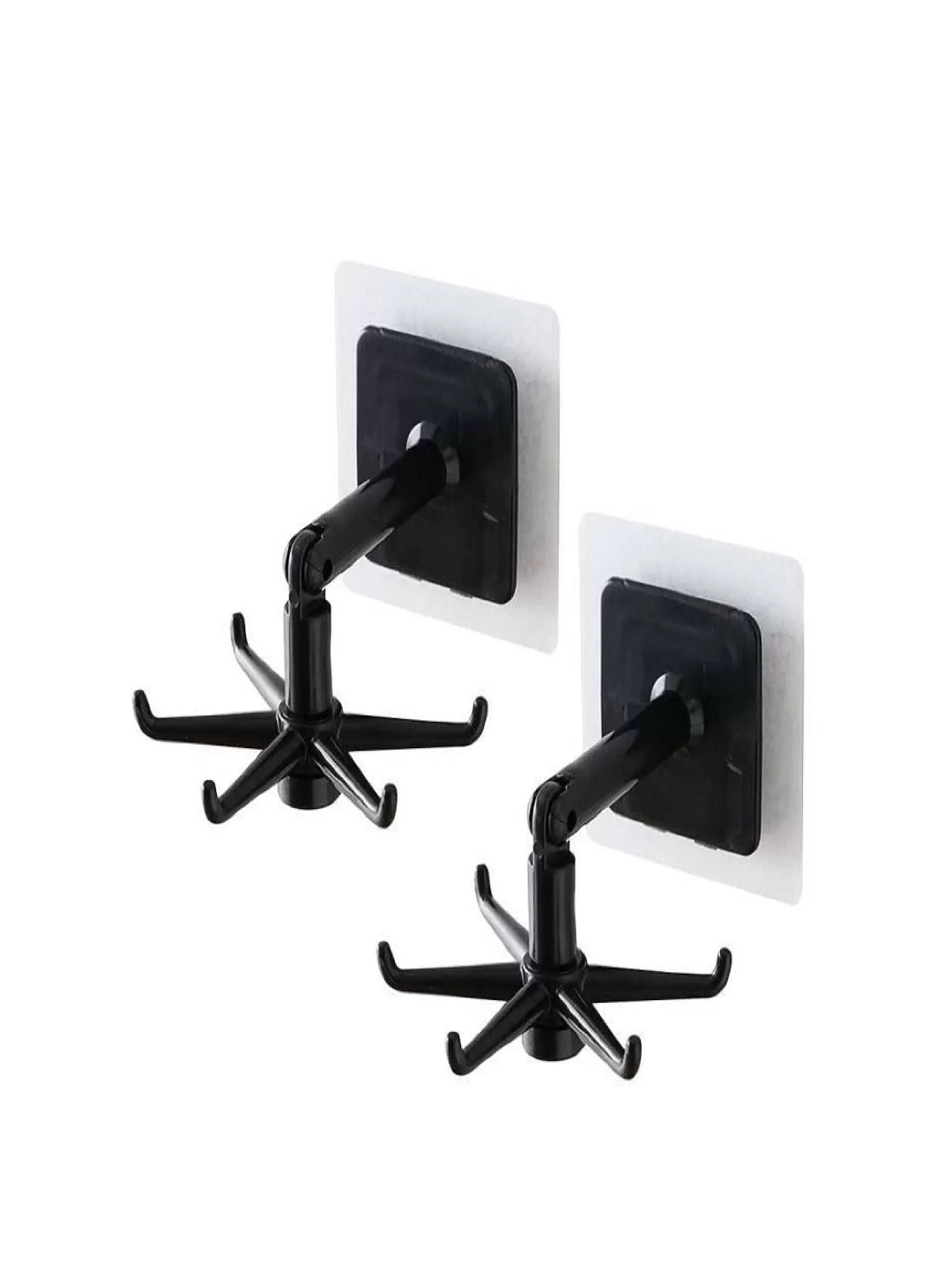 

DALUCI 2-Pcs Black Self Adhesive 360 Degree Rotating Wall Hooks