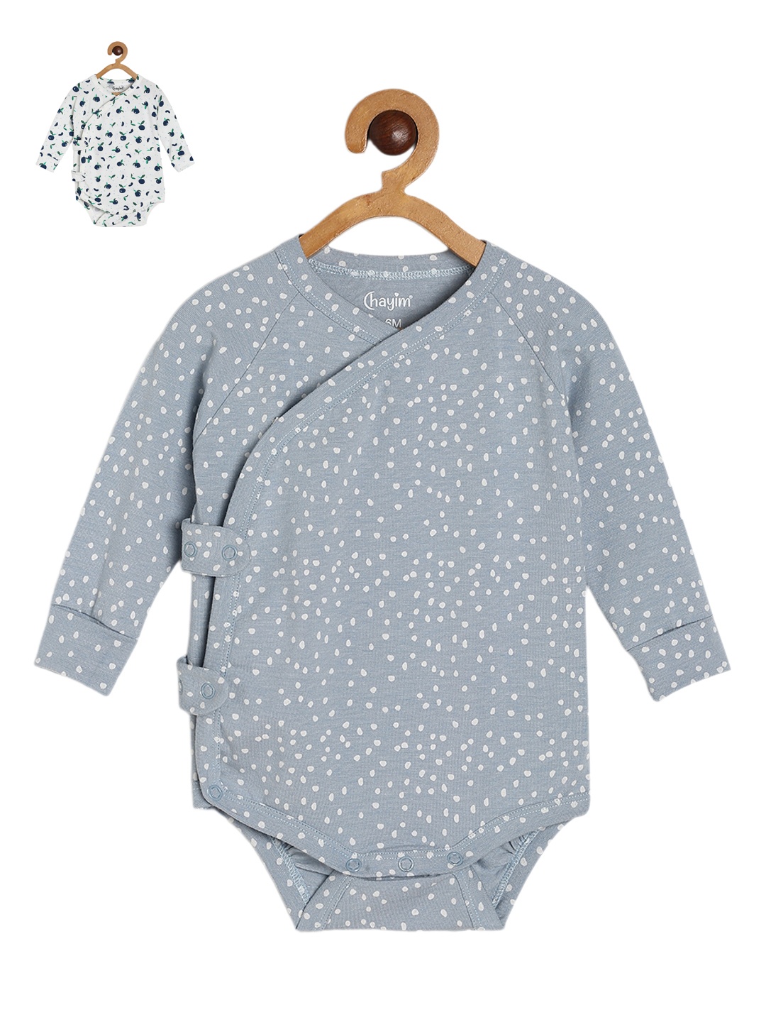 

CHAYIM Infants Pack Of 2 Conversational Printed Bodysuits, Grey
