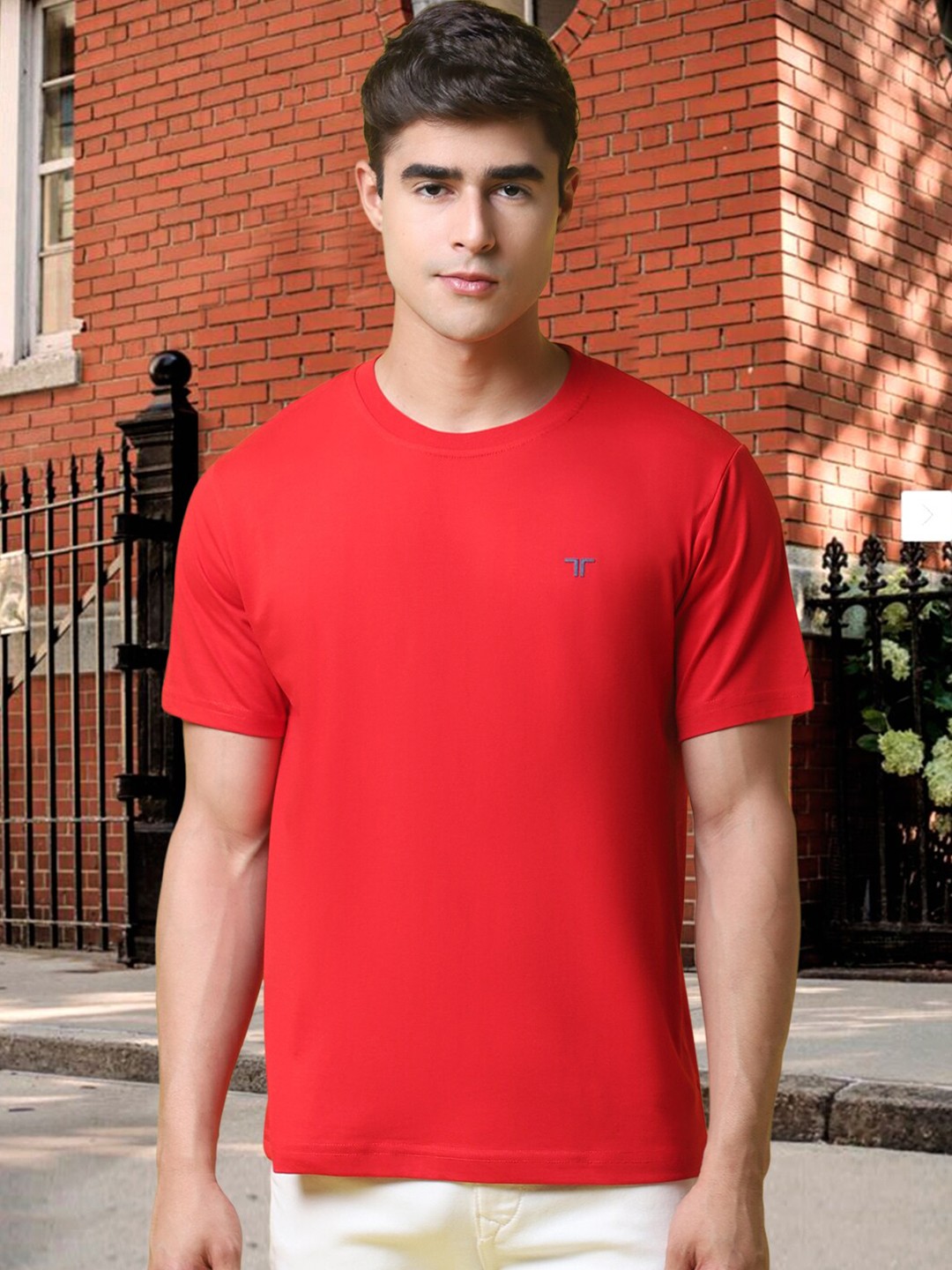 

Tee Projekt Round Neck Regular Fit T-shirt, Red