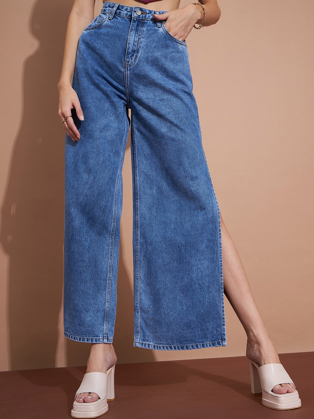 

DressBerry Women Blue Straight Fit High-Rise Strechable Jeans