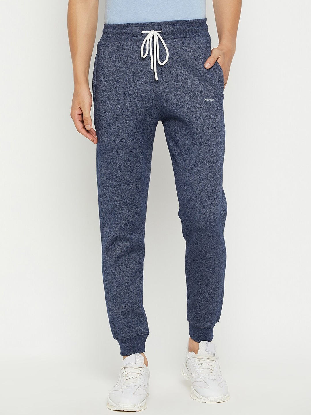 

98 Degree North Men Cotton Mid-Rise Joggers, Navy blue