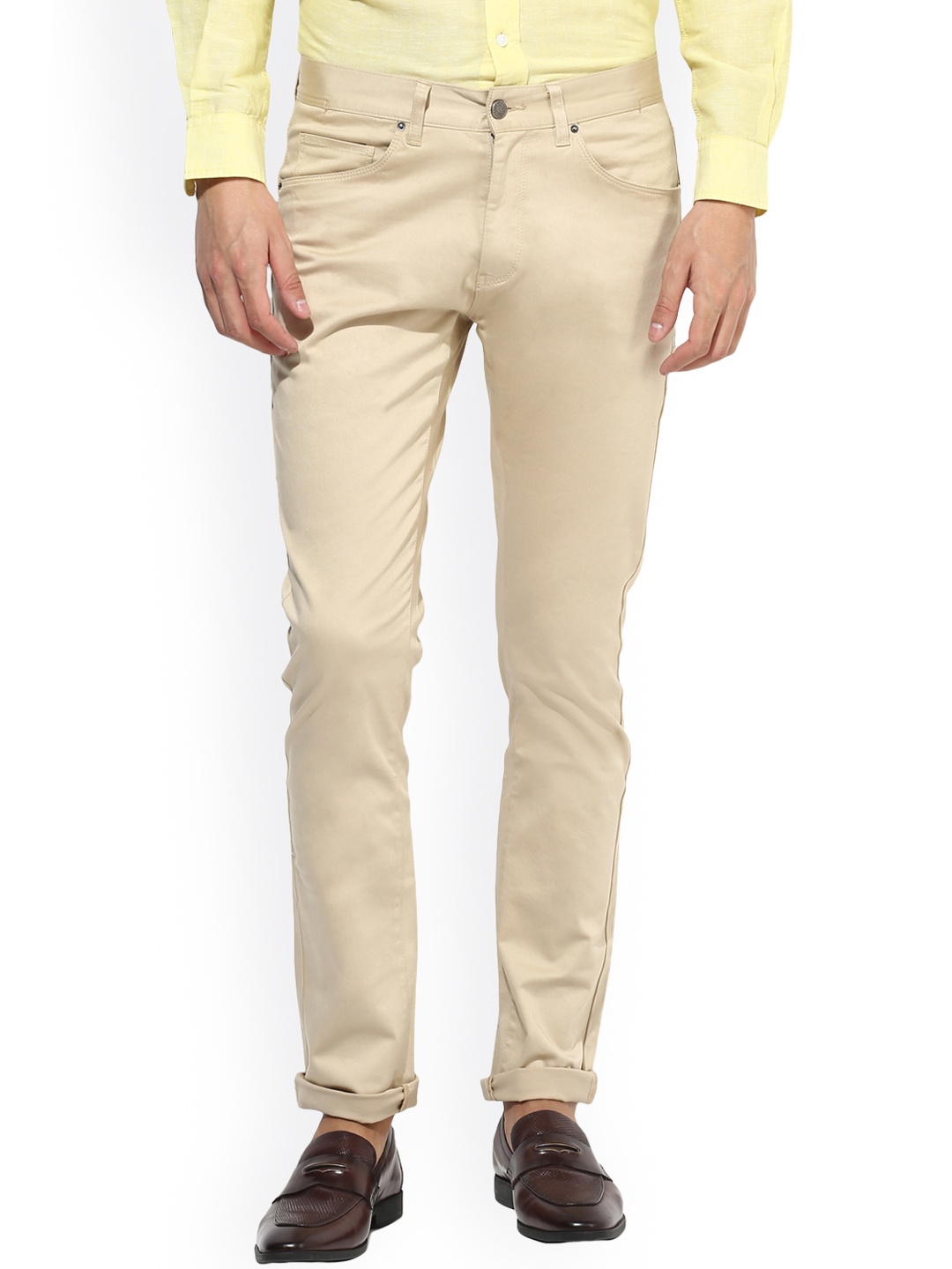

Red Tape Men Beige Comfort Slim Fit Solid Chinos