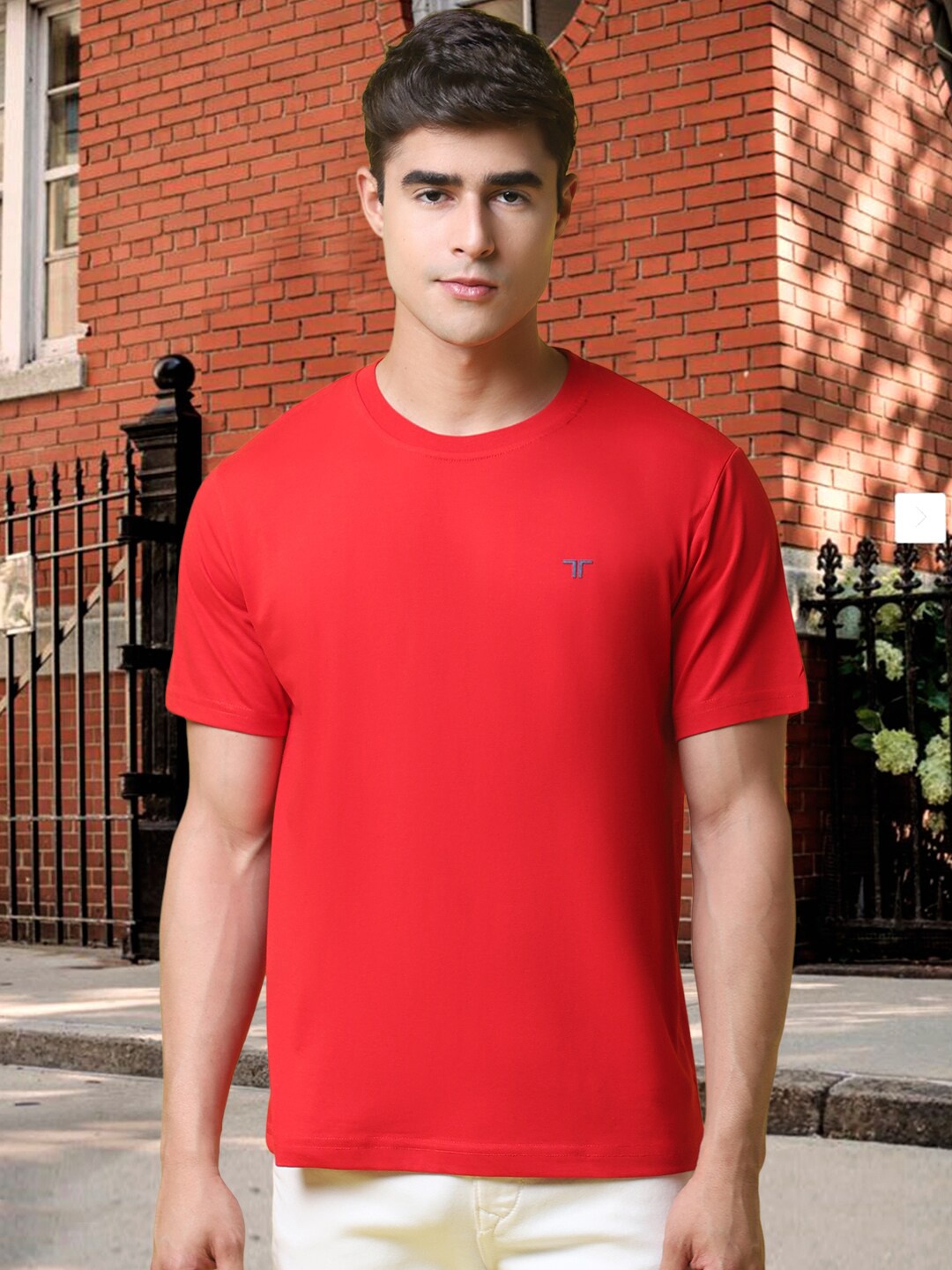 

Tee Projekt Round Neck Short Sleeves T-shirt, Red