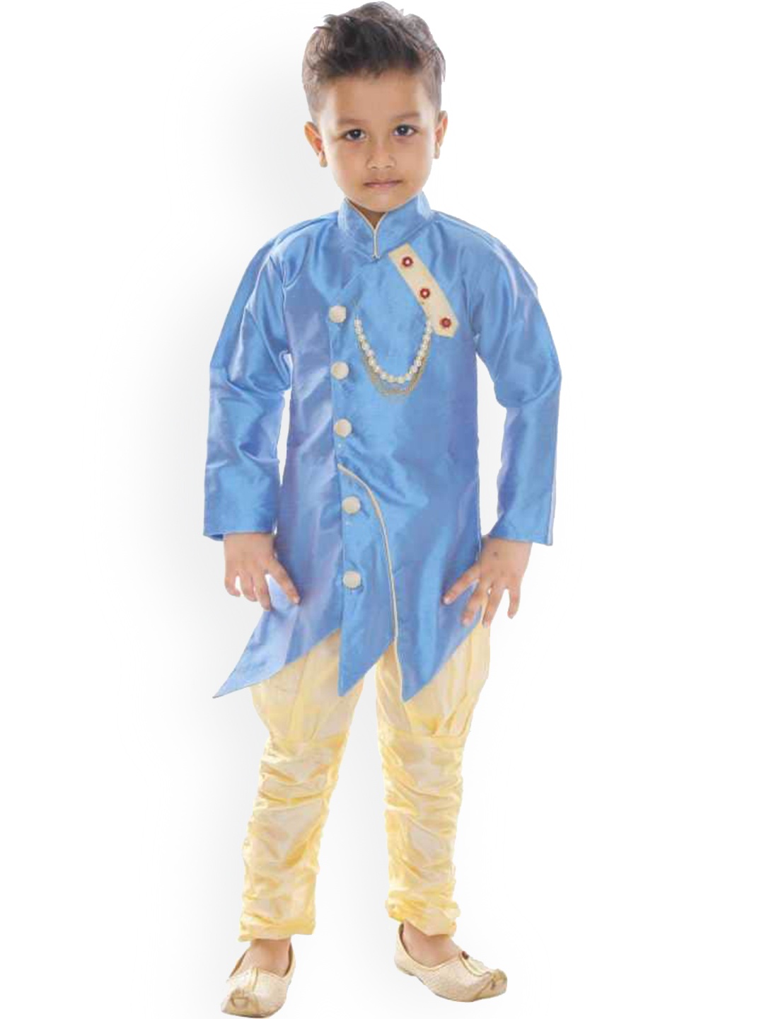 

BAESD Infant Boys Mandarin Collar Sherwani Set, Blue