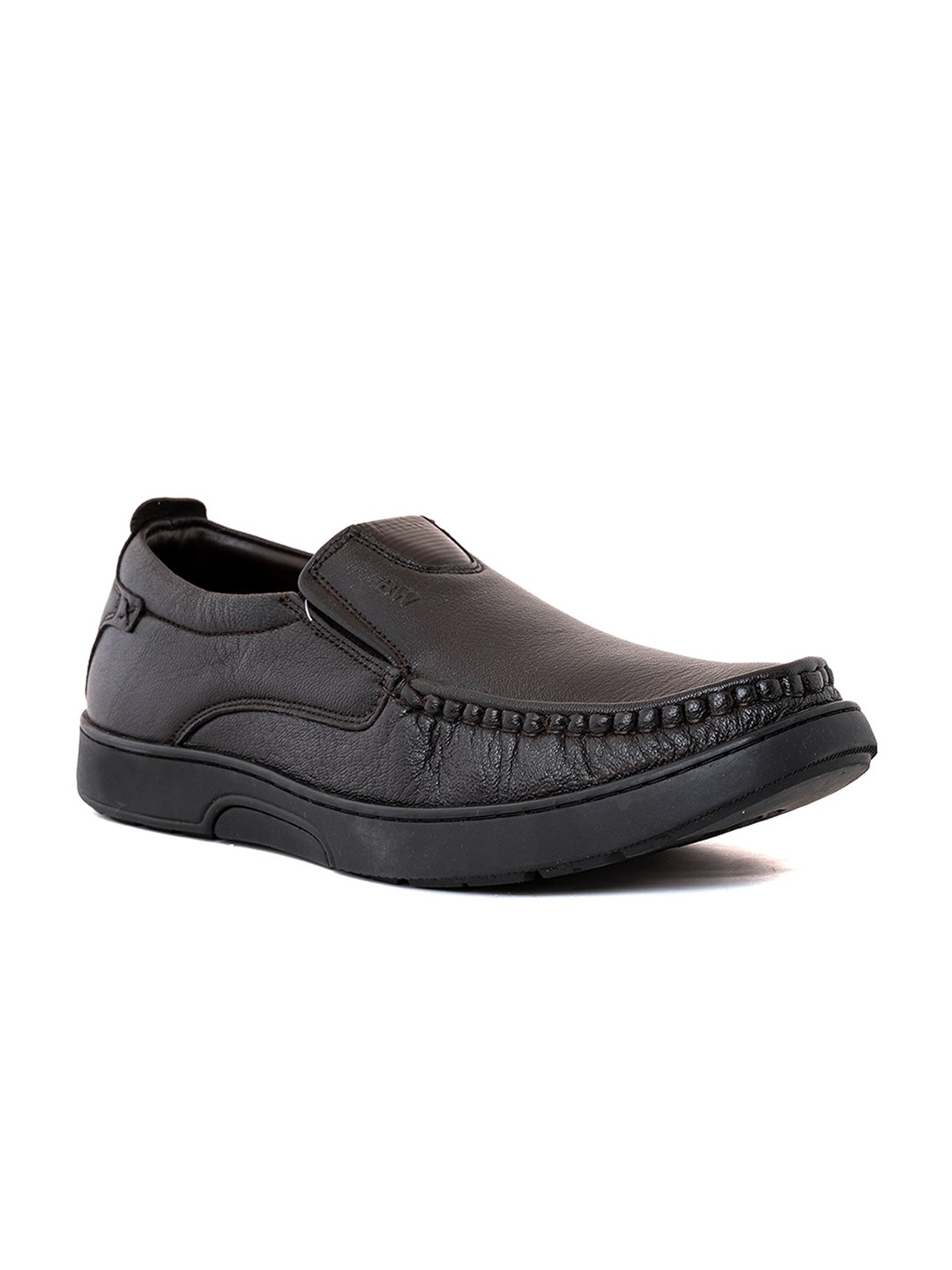 

Khadims Men Leather Formal Slip-On Shoes, Brown