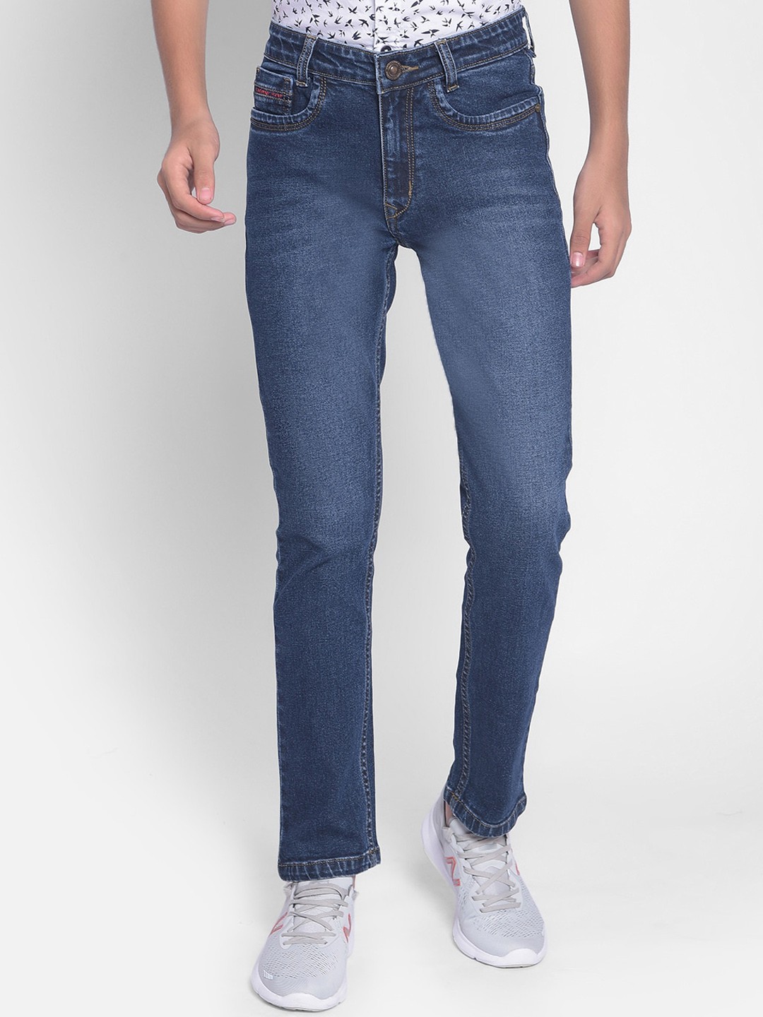 

Crimsoune Club Boys Slim Fit Clean Look Light Fade Stretchable Jeans, Blue