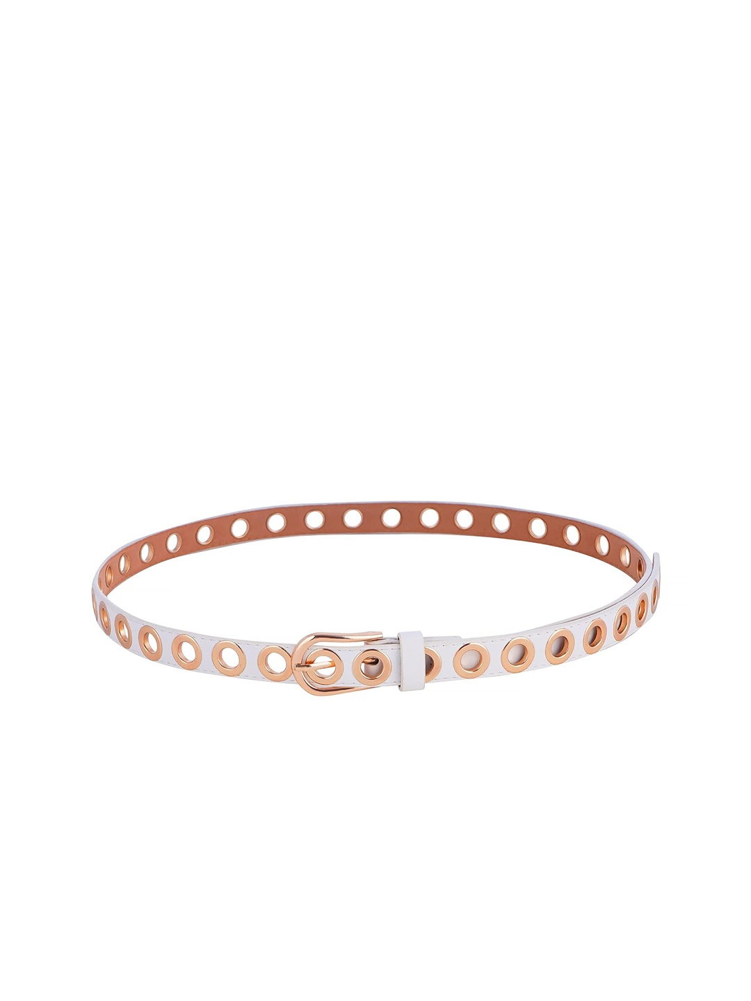 

Zacharias Women Embellished Slim Belt, White