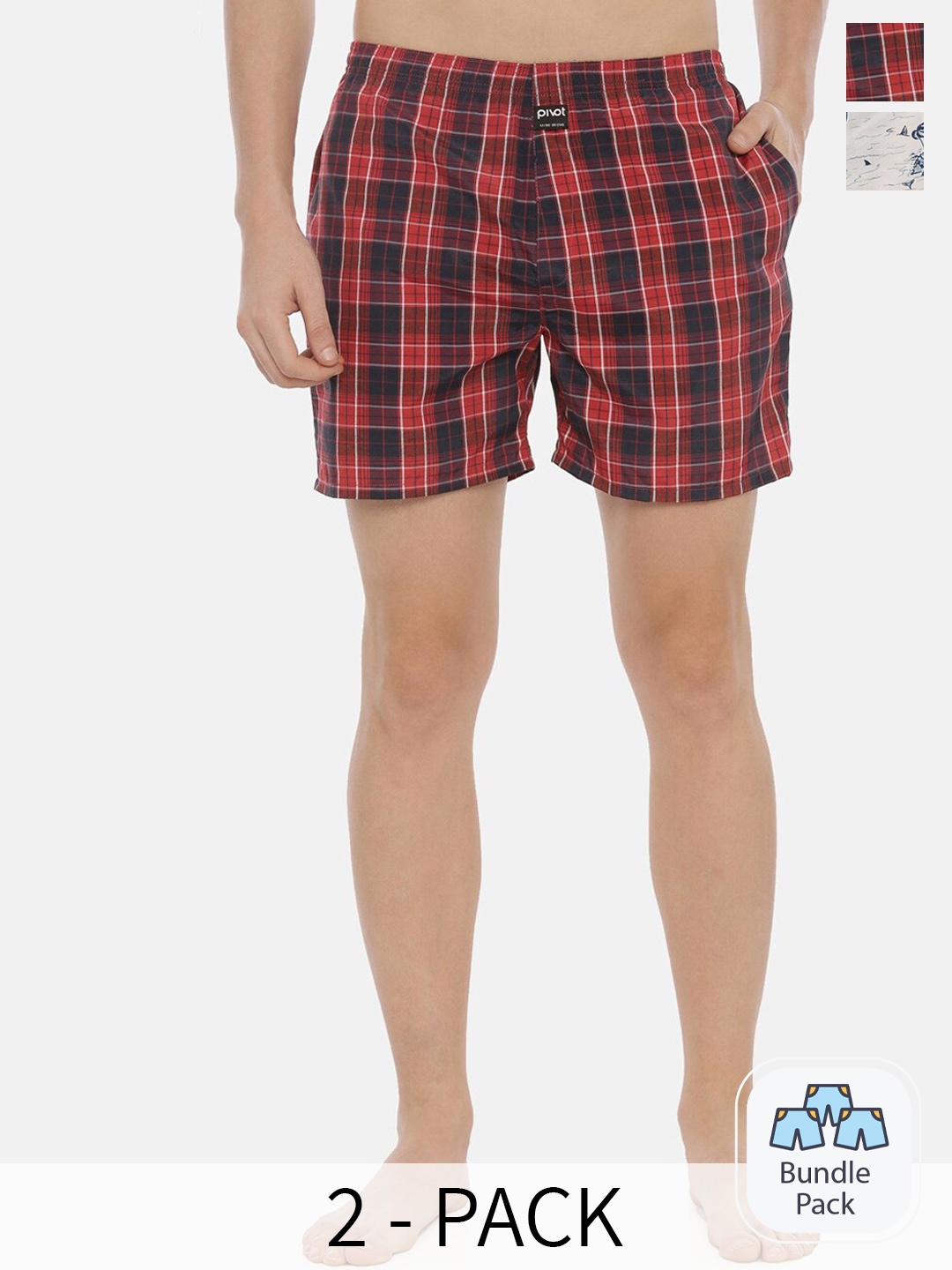 

pivot Pack Of 2 Assorted Pure Cotton Boxers AW20PQF-077R