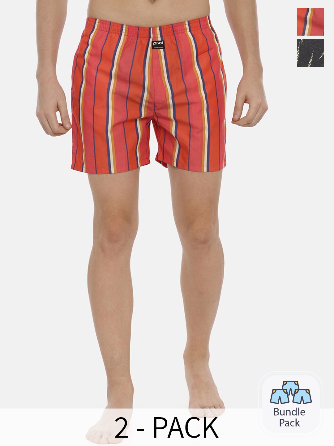 

pivot Pack Of 2 Assorted Printed Pure Cotton Boxers AW20PQF-014R