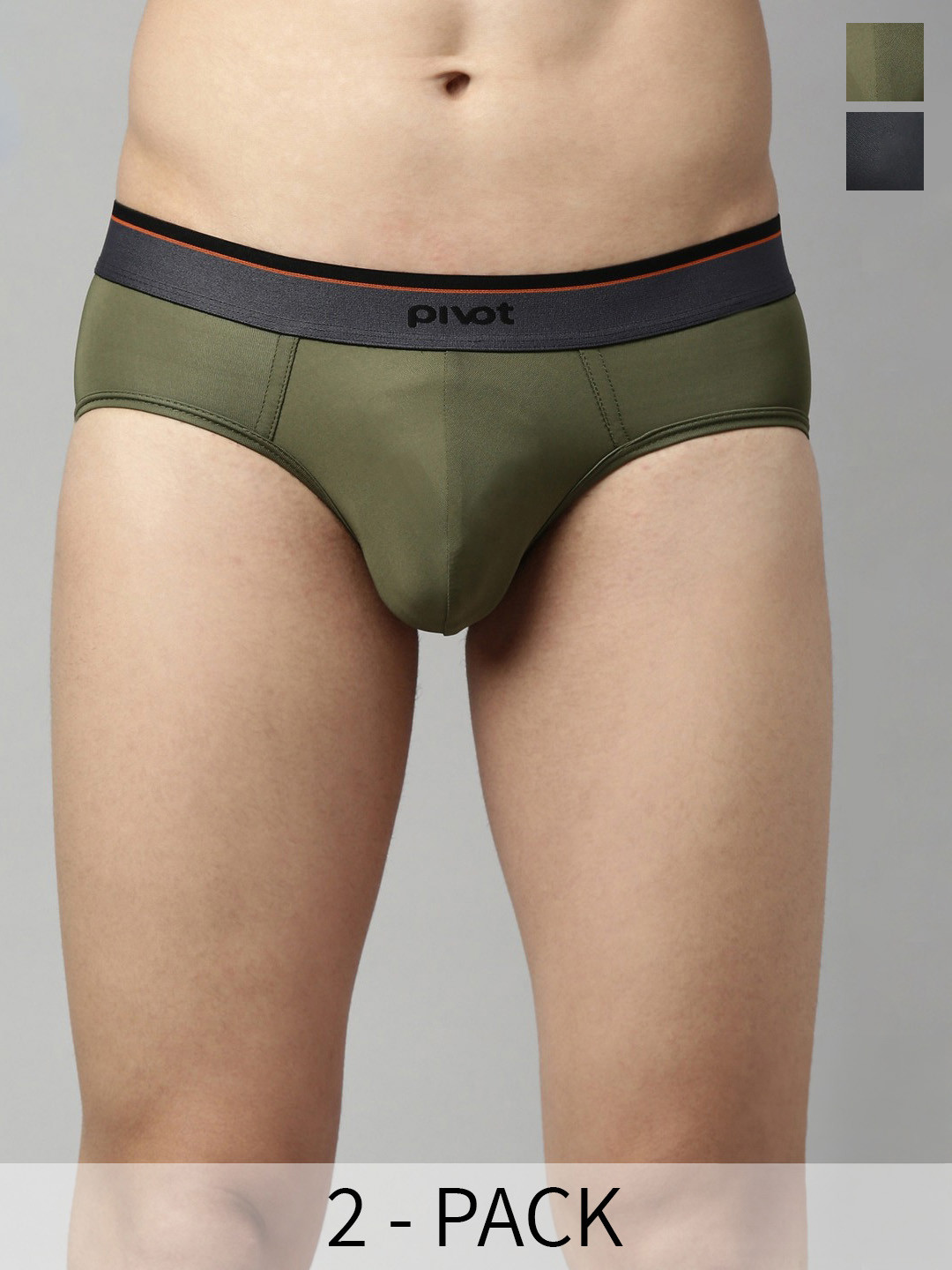 

pivot Pack Of 2 Assorted Mid-Rise Basic Briefs P2MIWB22-012R1